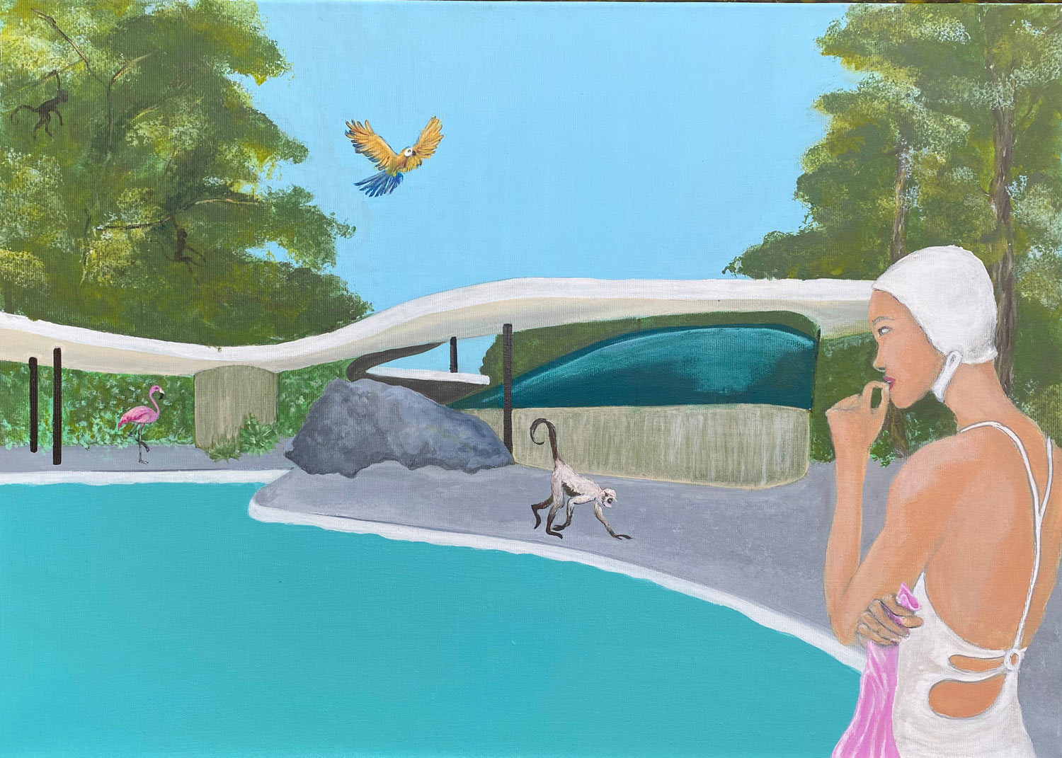 A strange Visitor 50 x 70 cm