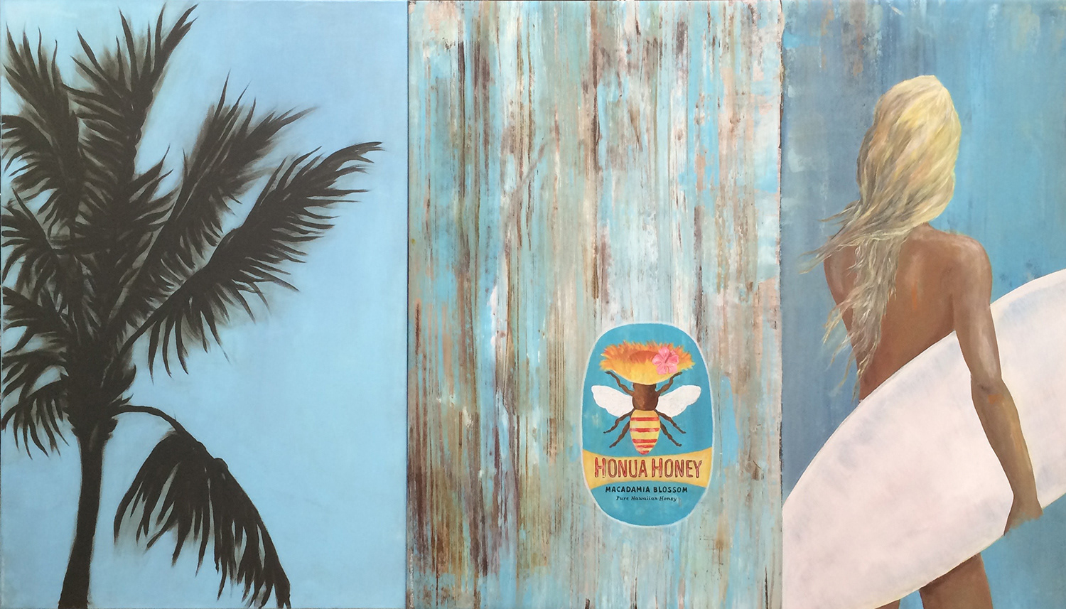 Honey and Palmtree Diptychon 120 x 210 cm (120 x 80/130 cm)