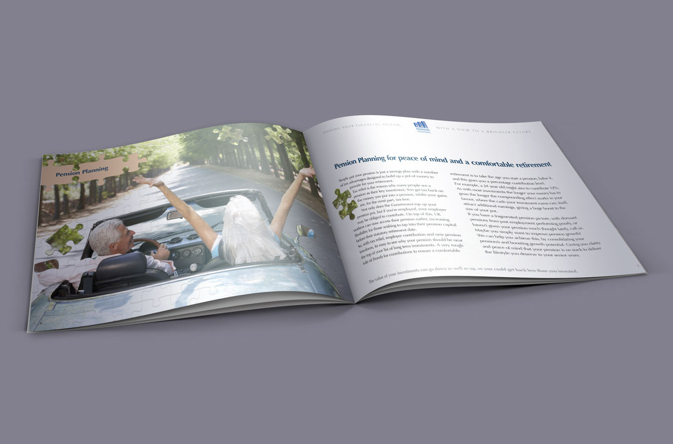 Design and copy content for pension provision.