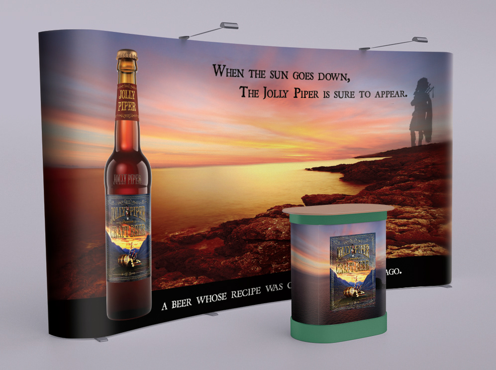 Popup display design for craft beer promotion.