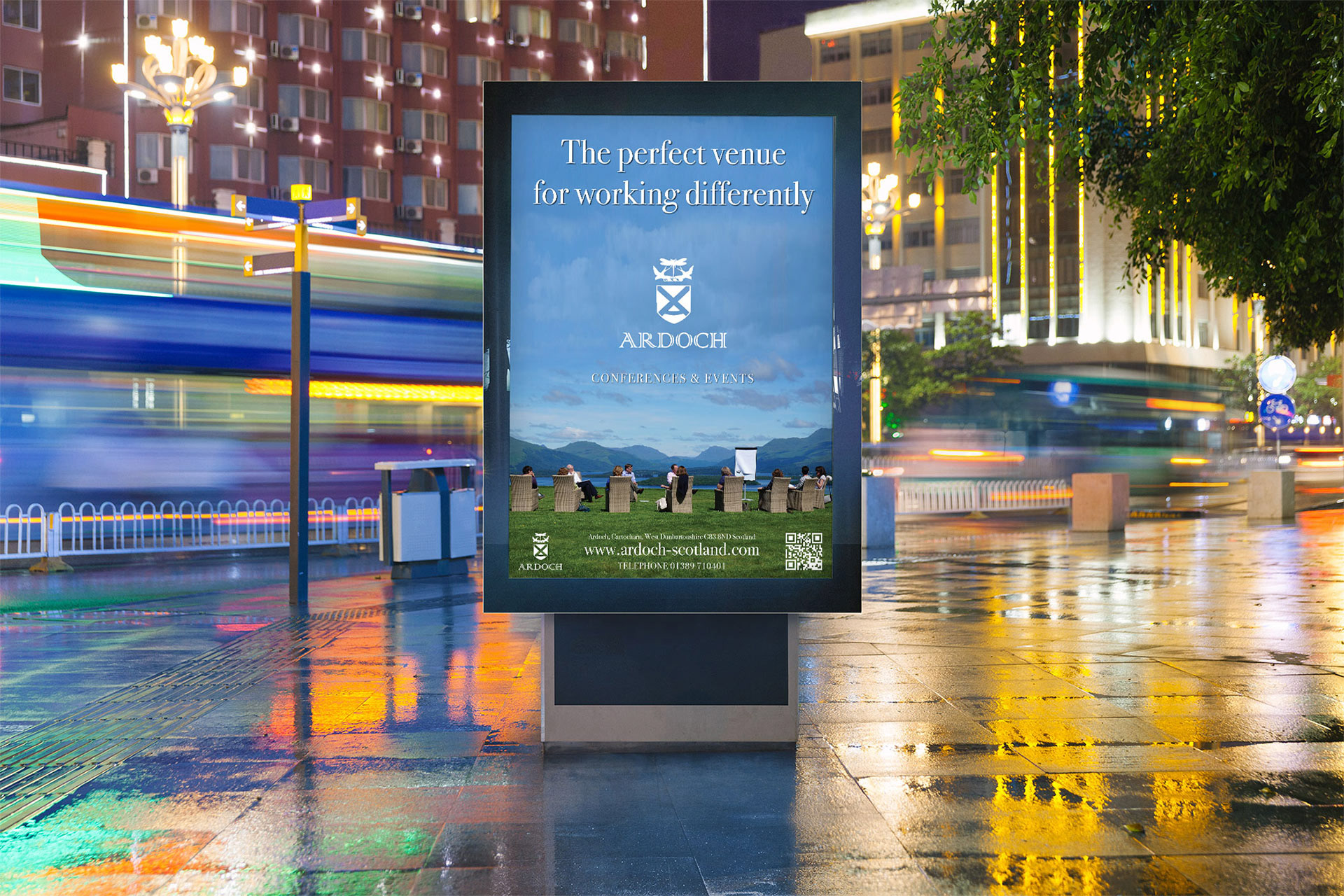 QR enabled Outdoor Adshell design promoting Estate.
