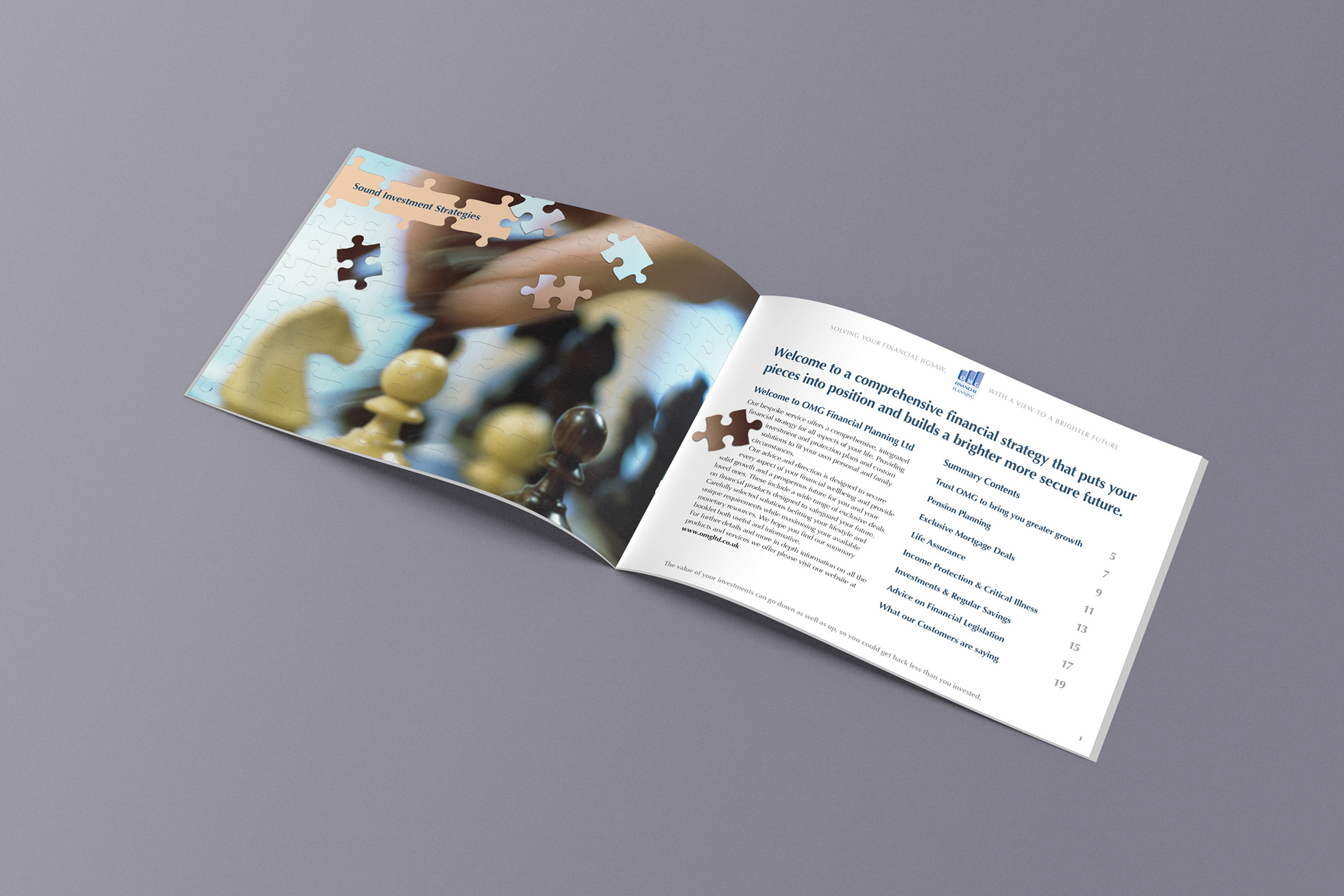 Design and written copy for introduction and contents.