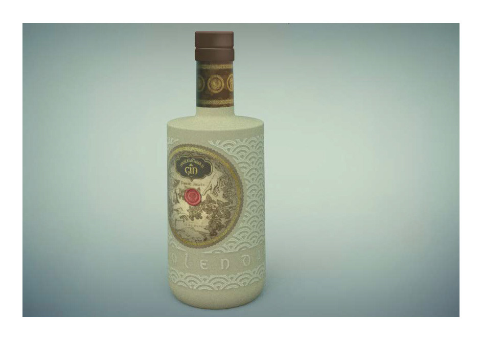 Opaque bottle design with neck wrap