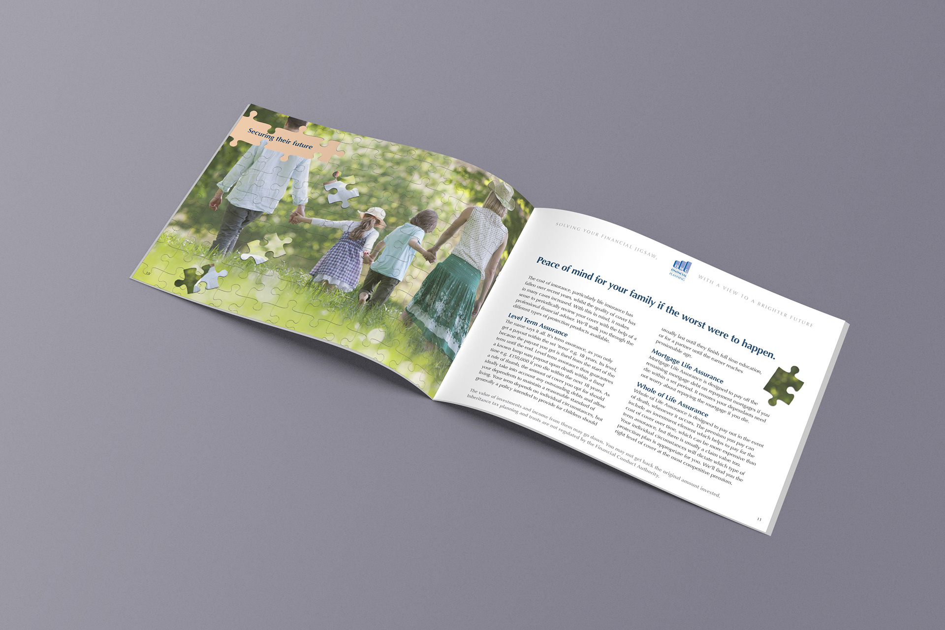 Design and copy content for life insurance cover.