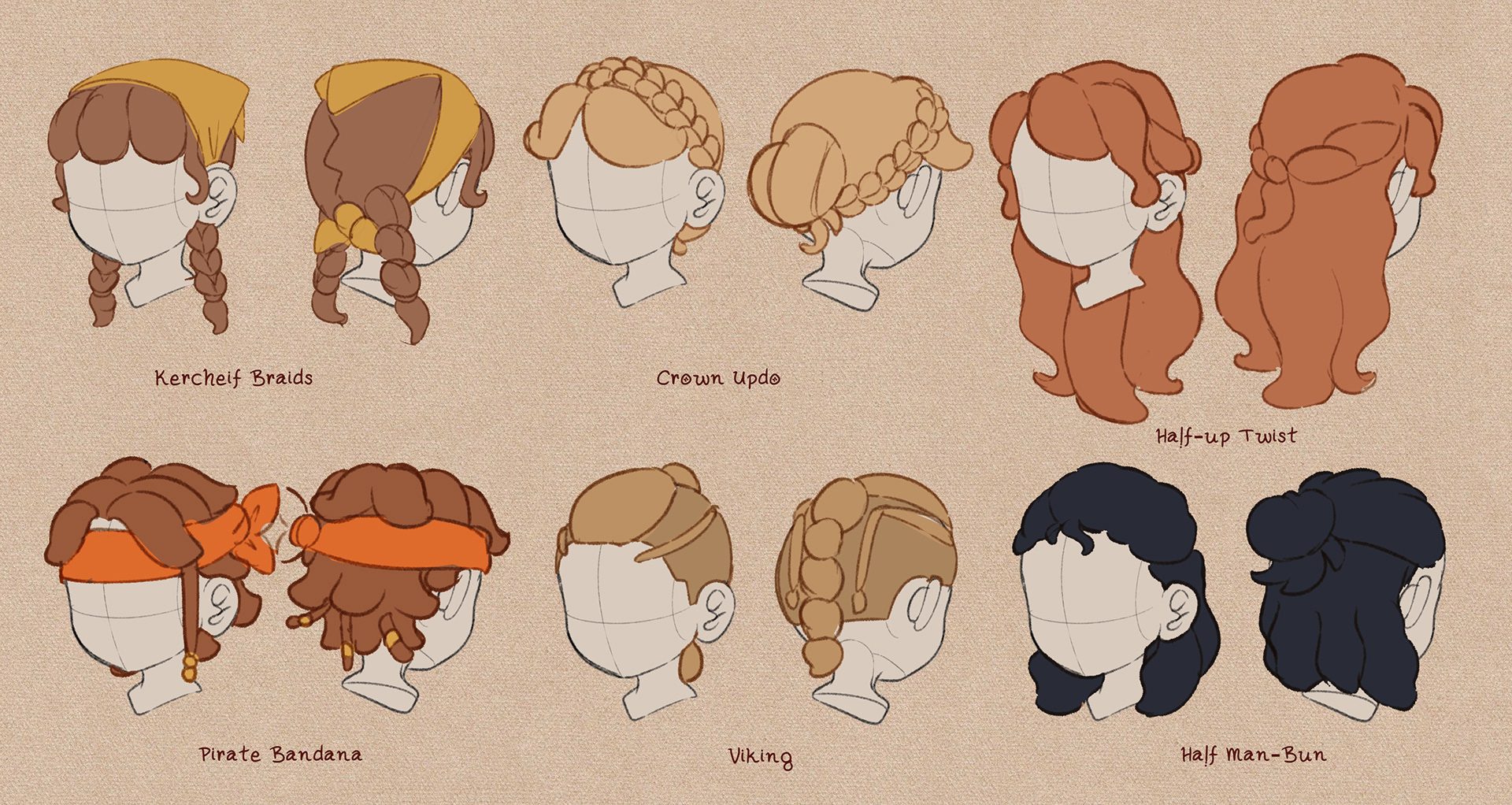 PC Hairstyles Sheet  {Time: 1 hour}