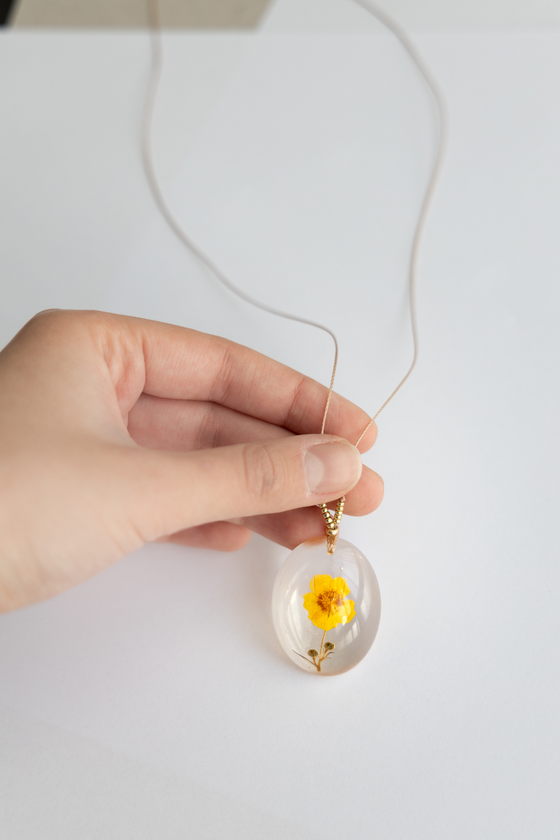 Yellow buttercup necklace