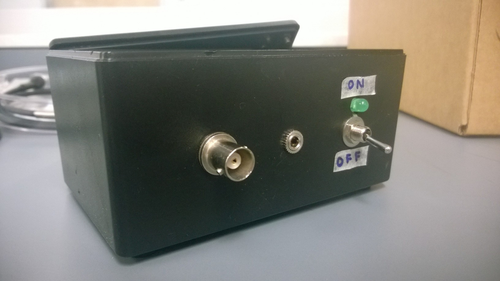 Final bias box only to accept a split cable piezoelectric