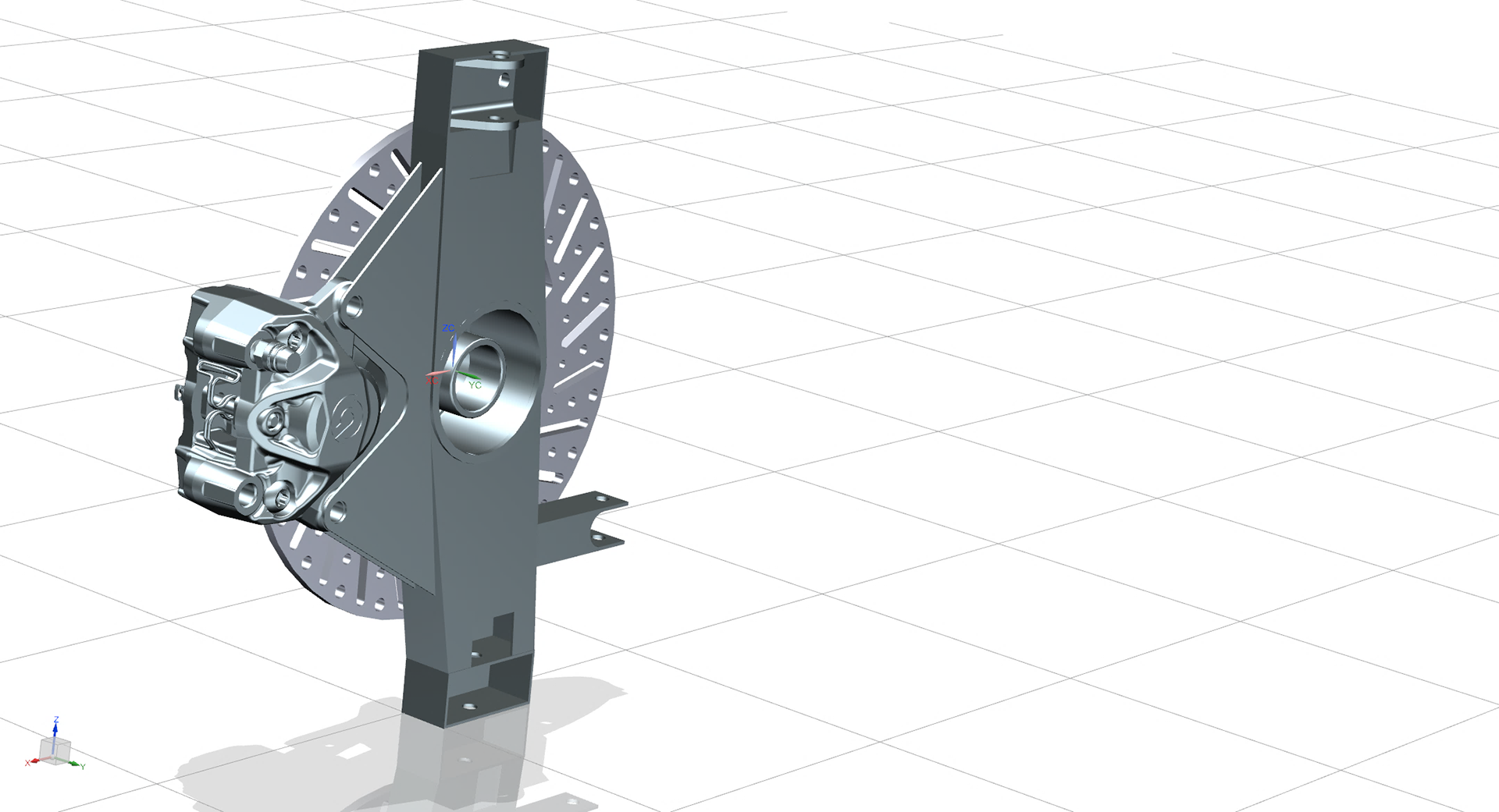 Inner view of corner assembly w/o wheel