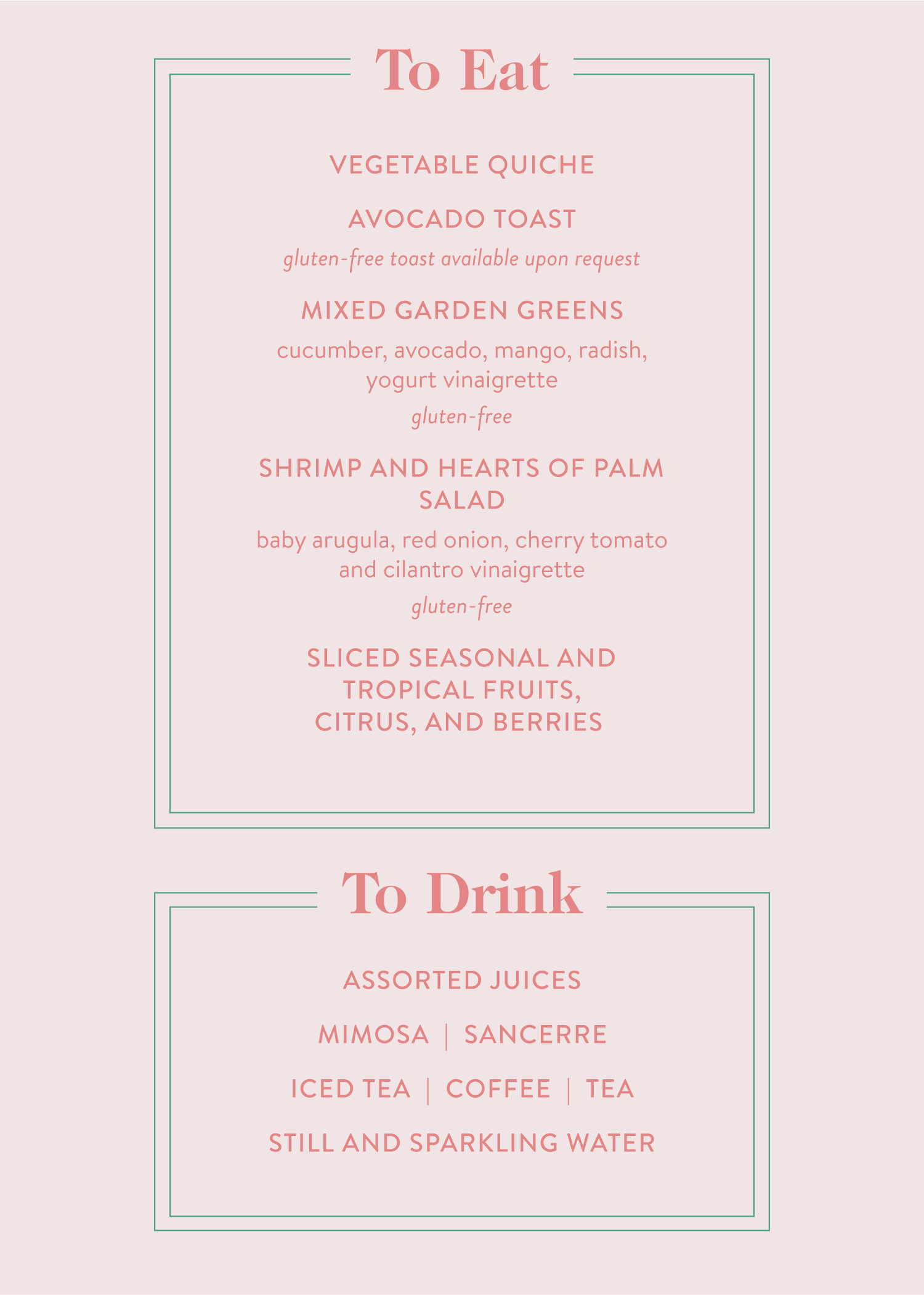 GOOP AT THE COLONY FOOD MENU