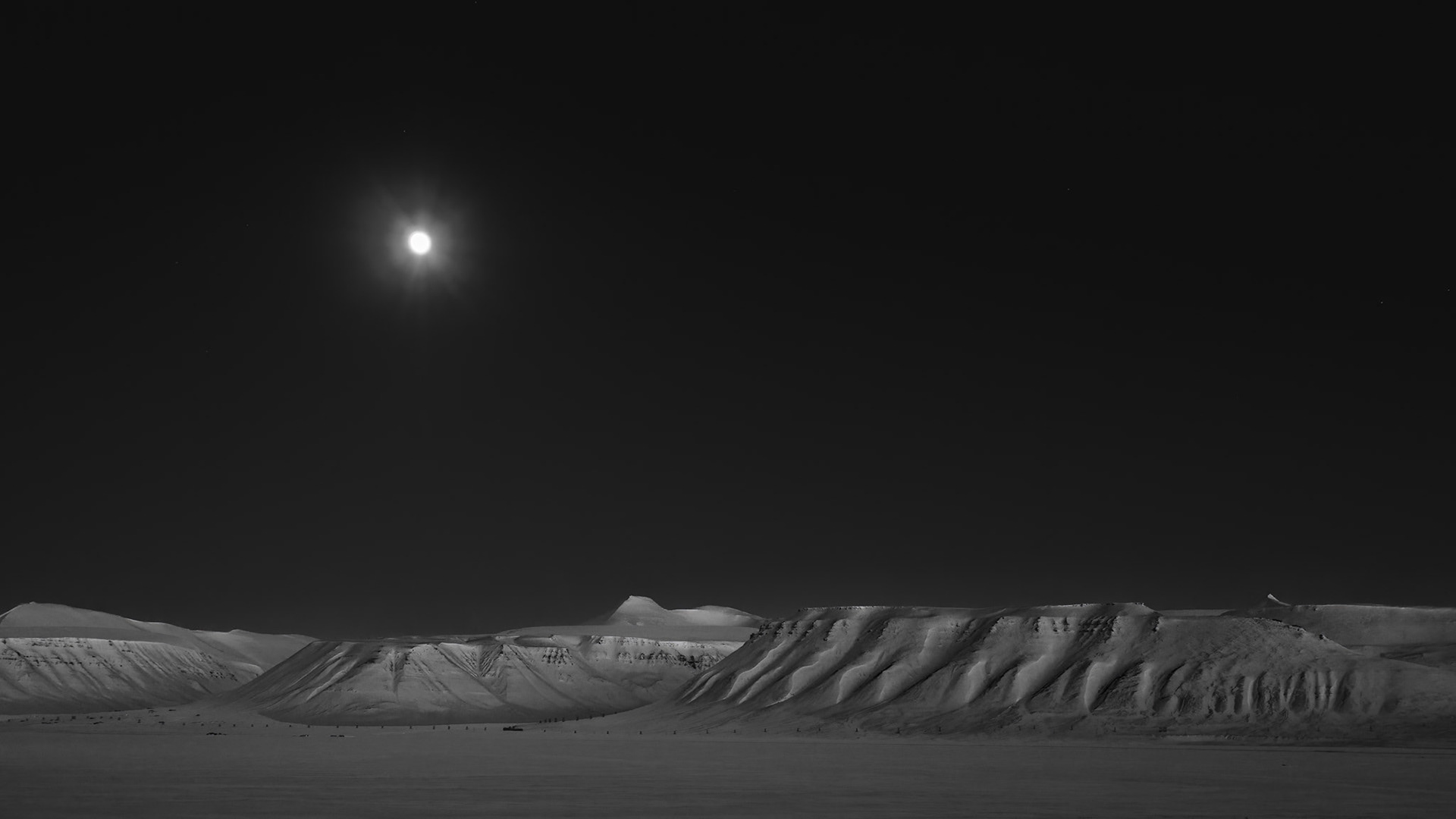Moonlight.  - Svalbard, Norway. March 2018