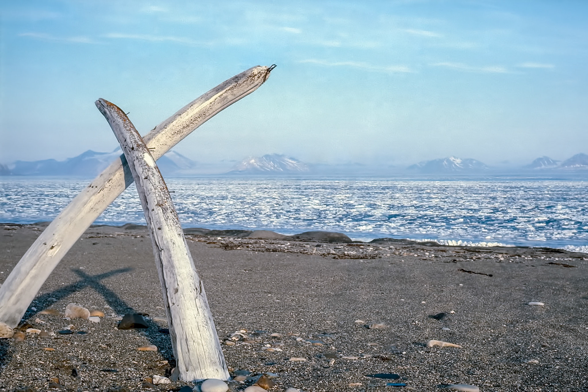 Landet med de kalde kyster.  - Bellsund, Svalbard, Norway. July 1979