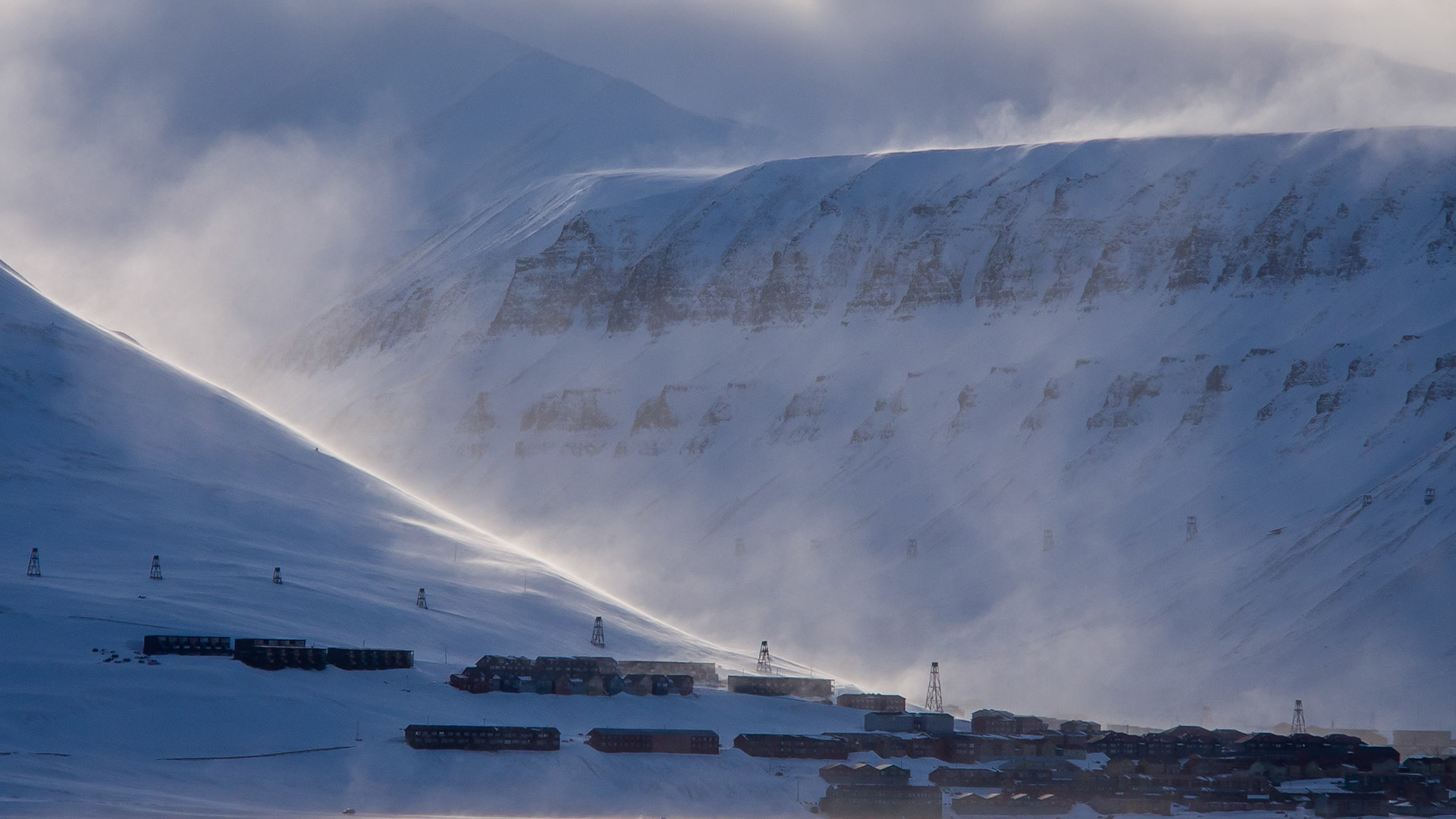 Windy.  - Longyearbyen, Svalbard. March 2015