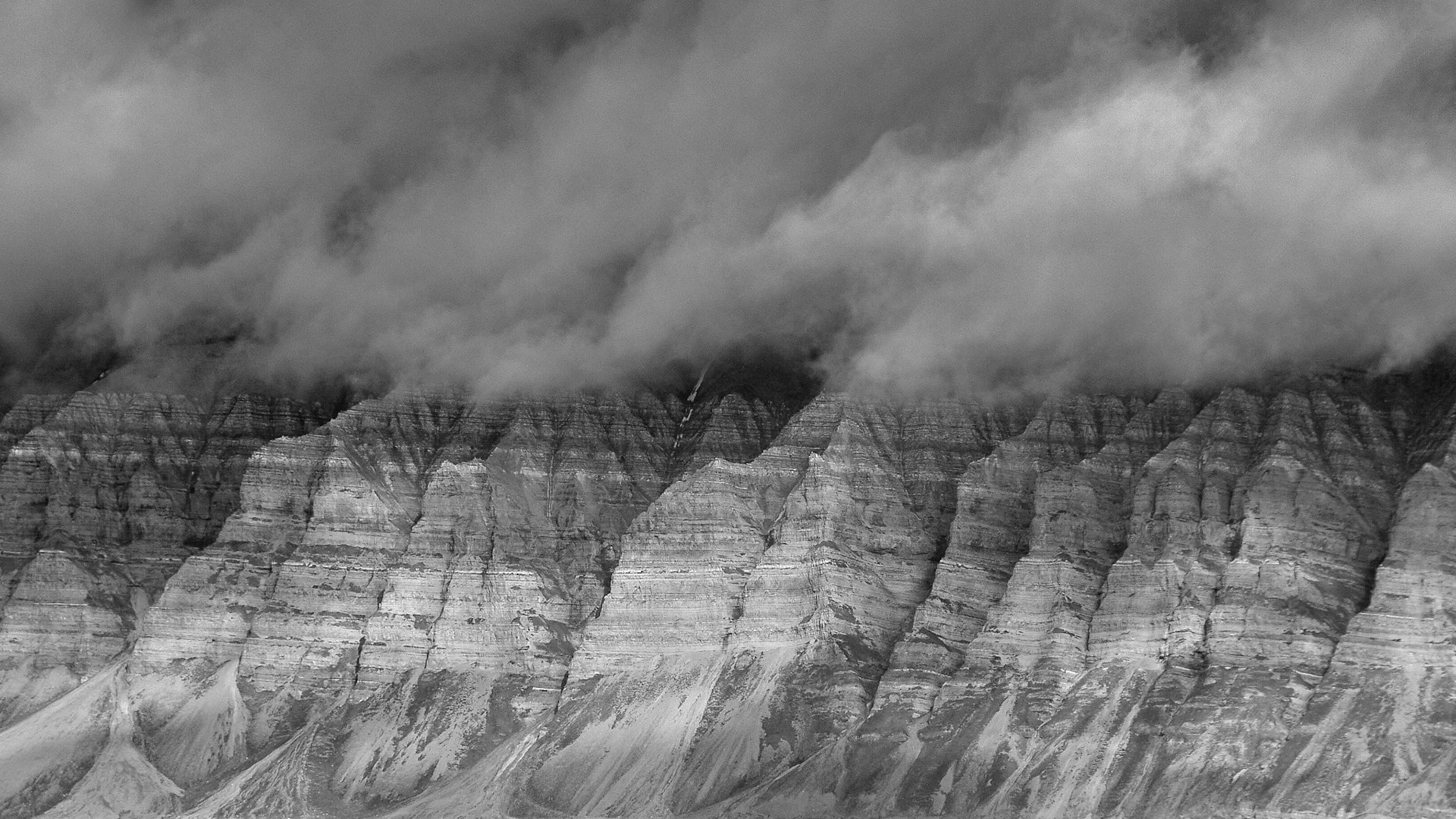 Rock and Fog.   - Svalbard, Norway. July 2005