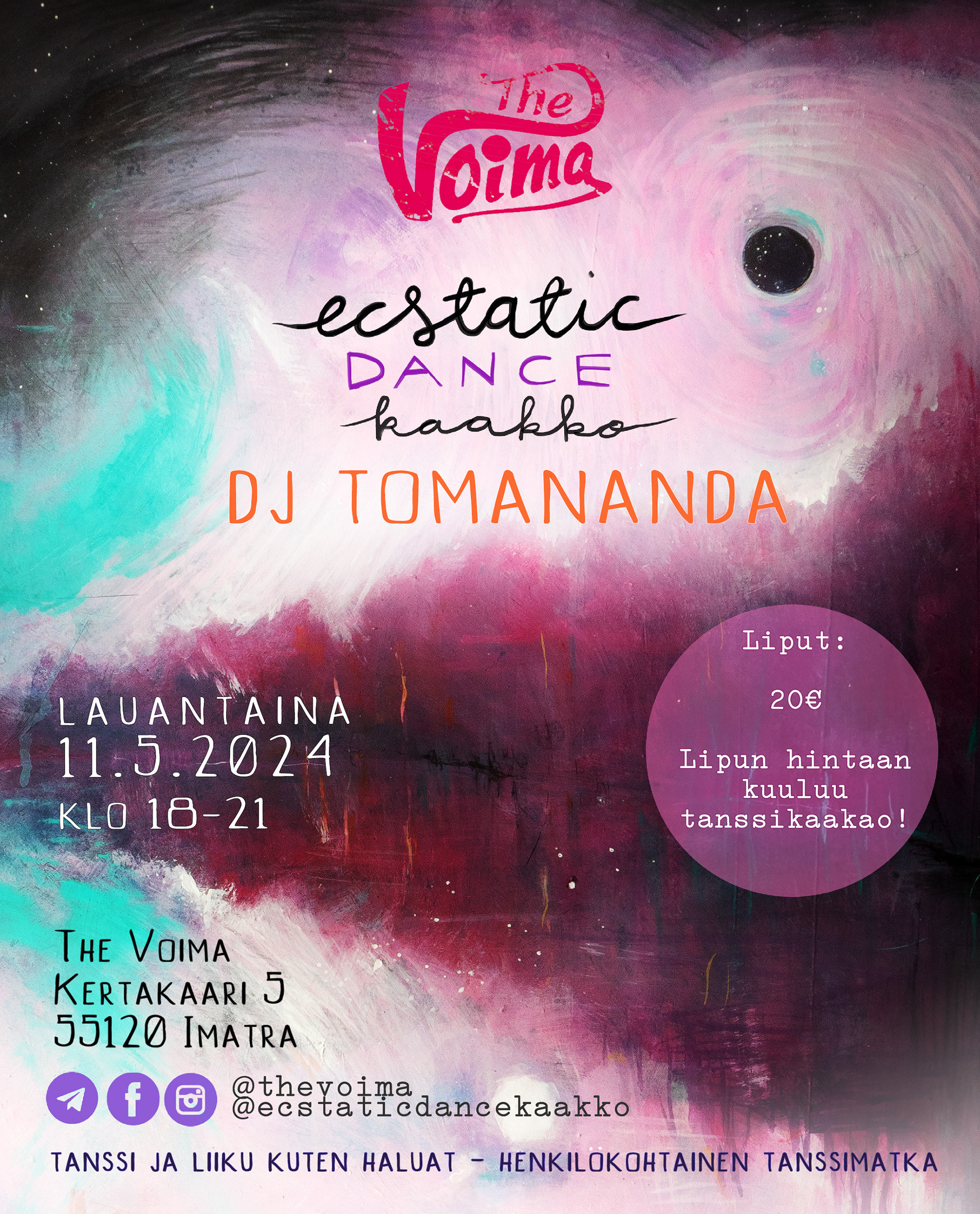 Ecstatic Dance -tapahtumajuliste 