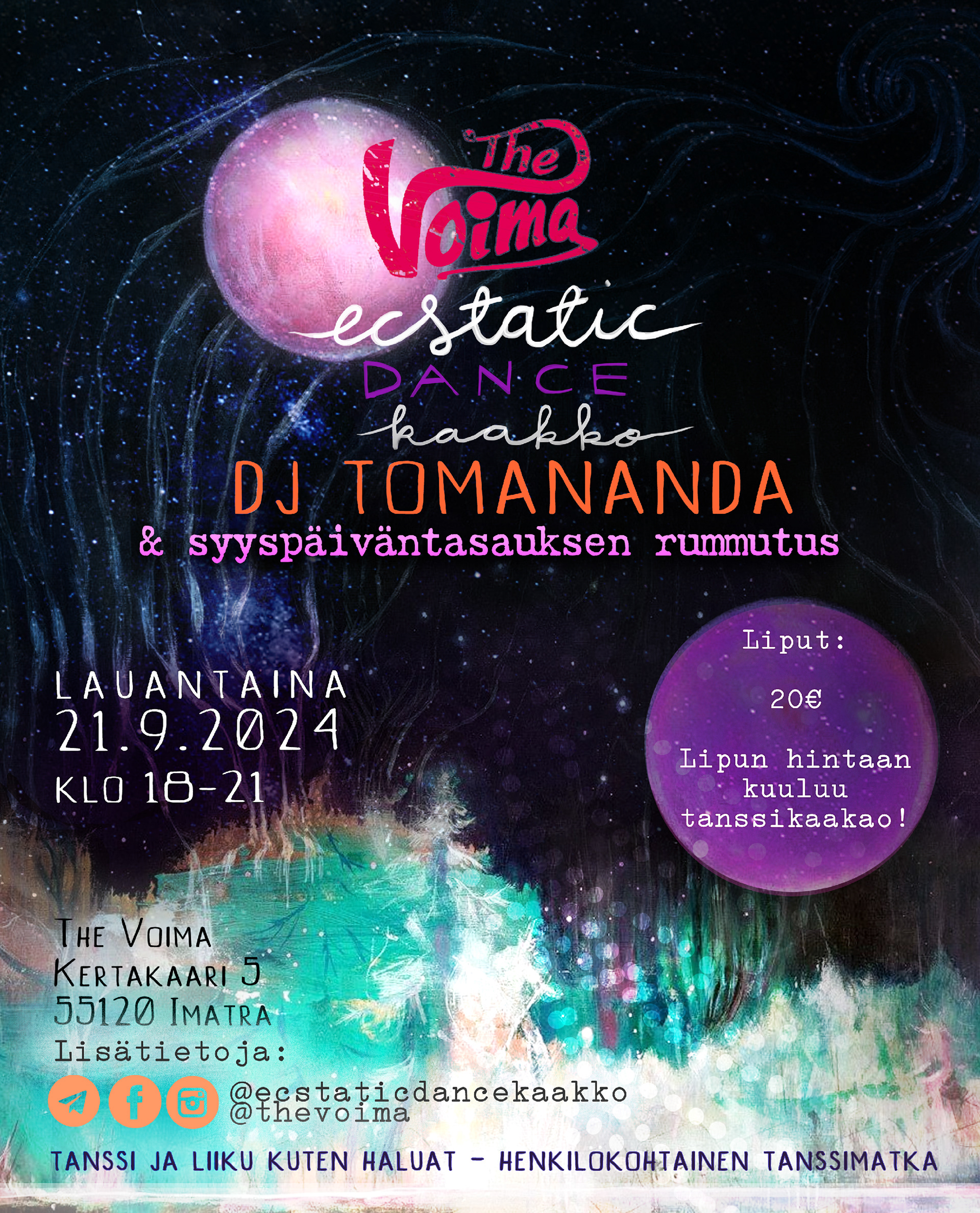 Ecstatic Dance -tapahtumajuliste 