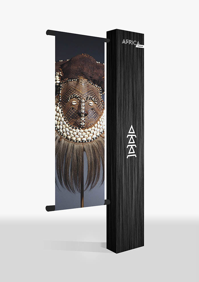Signalisatie voor het AfricaMuseum te Brussel.