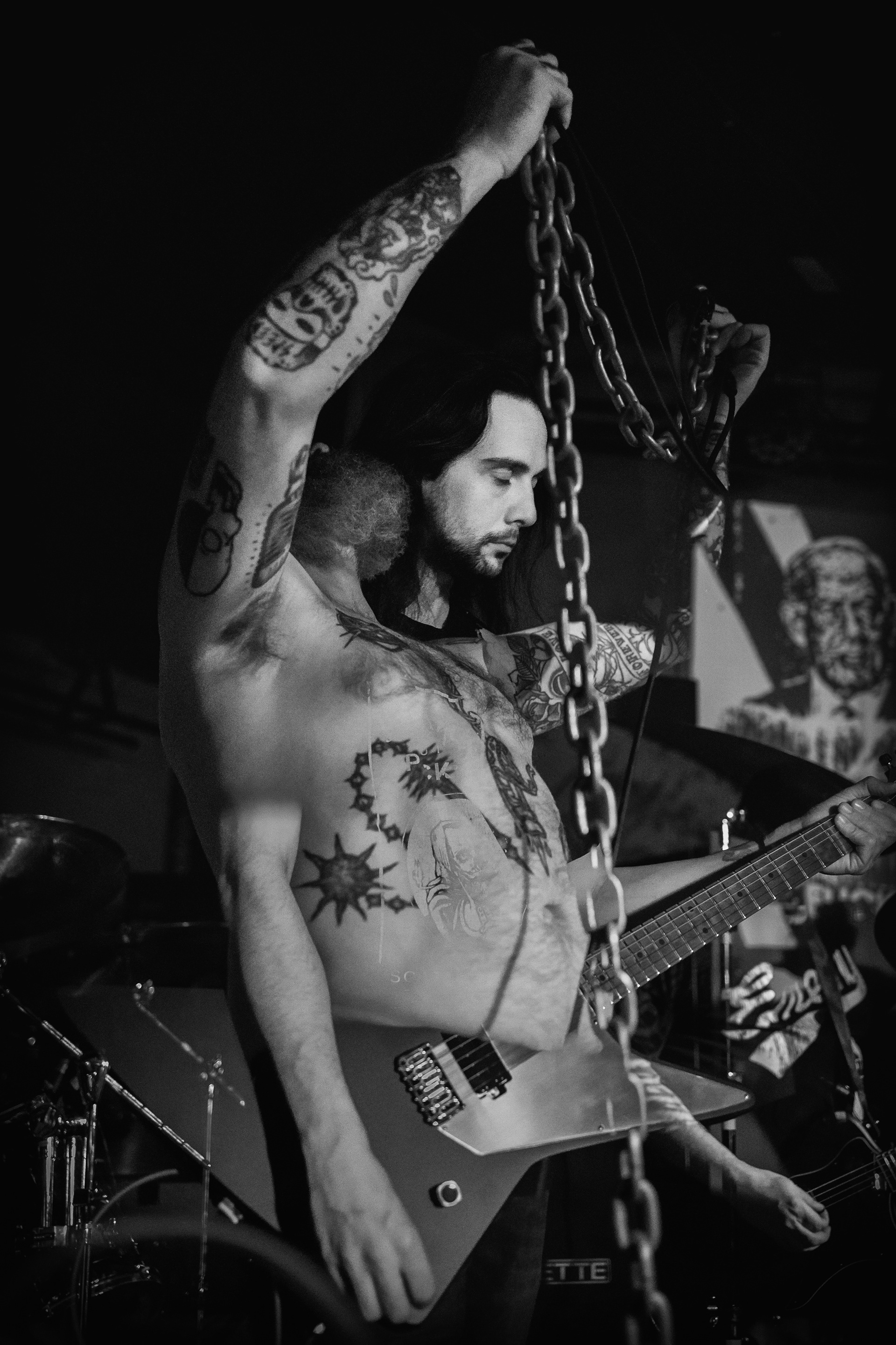 Balkan - Astoria - Vancouver - in camera double exposure of the vocalist and guitarist