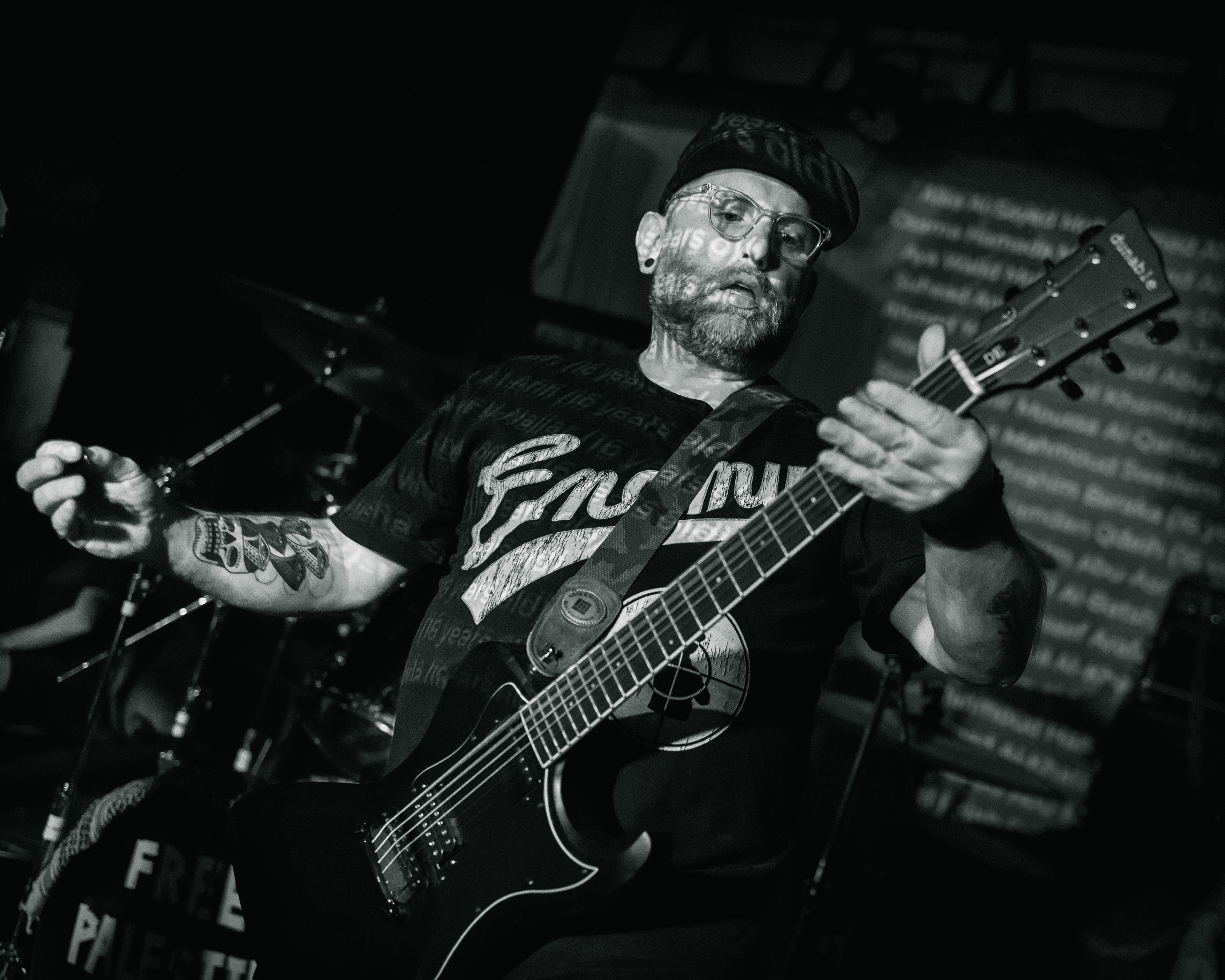 Balkan - Astoria - Vancouver -The guitarist playing his instrument