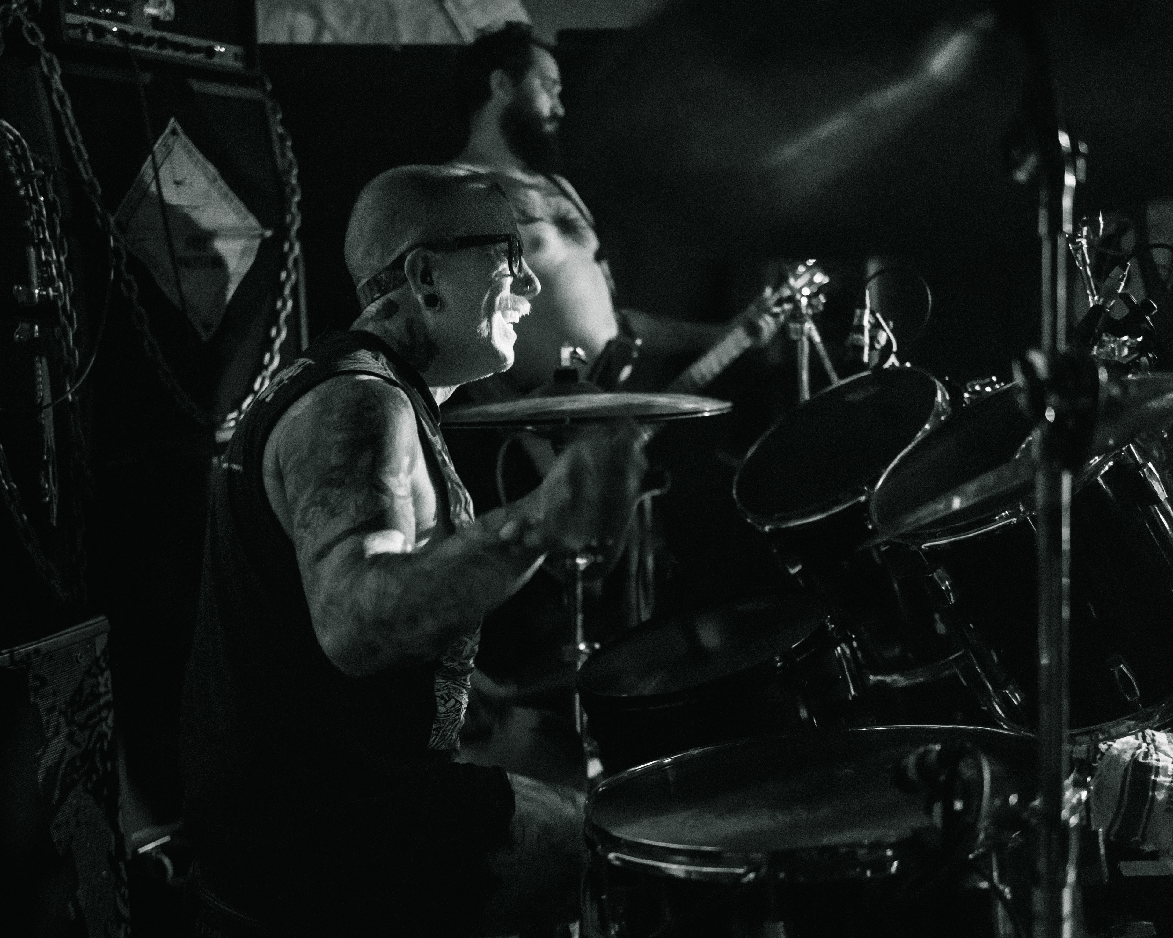 Balkan - Astoria - Vancouver -The drummer grinning