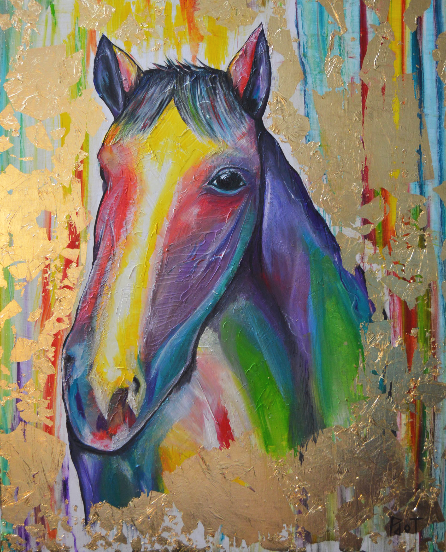 Kav (2020) | oil and gold leaf on canvas, 84.1 cm x 59.4 cm
