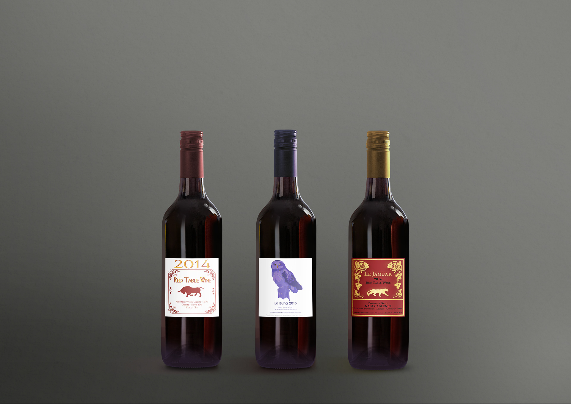 Annual wine labels for a wine making club