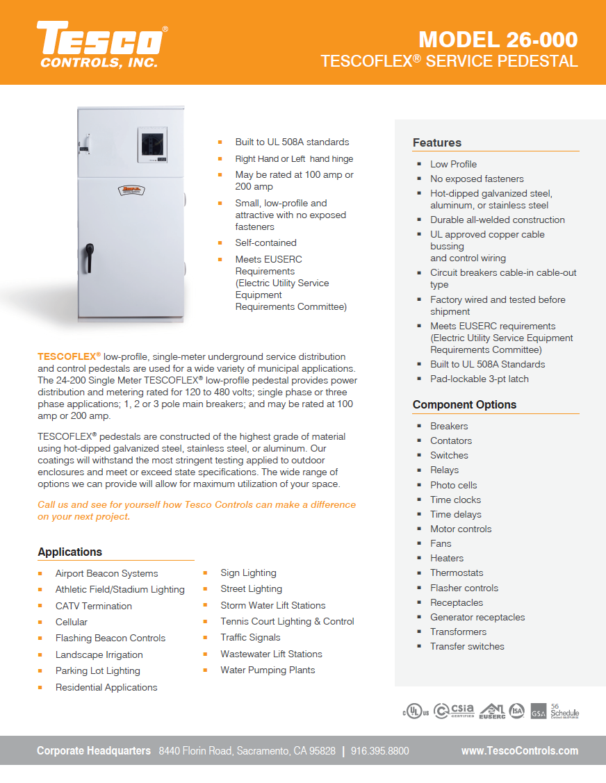 Tesco Controls technical specifications templates