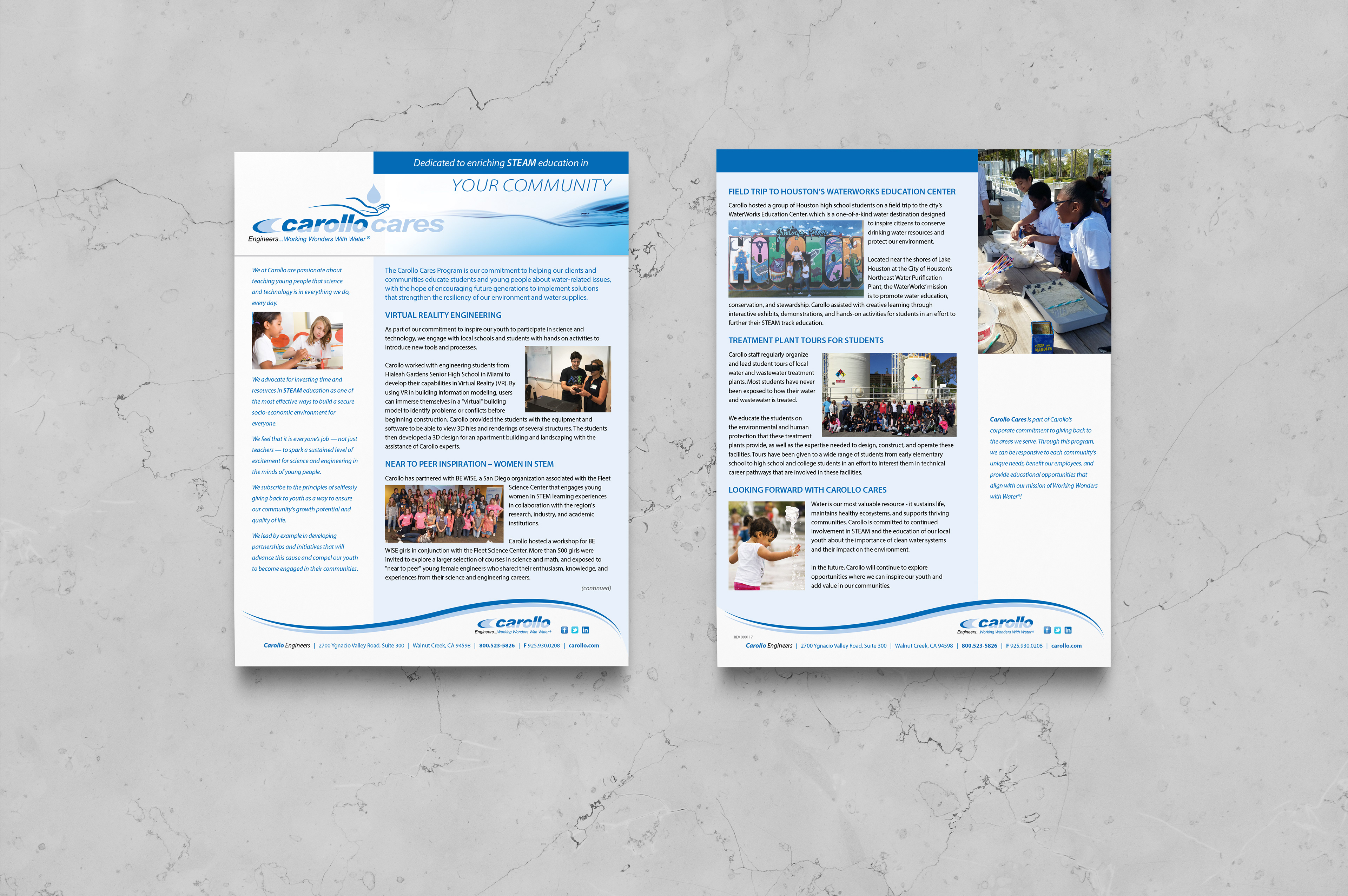 Carollo Cares community outreach program template design and branding
