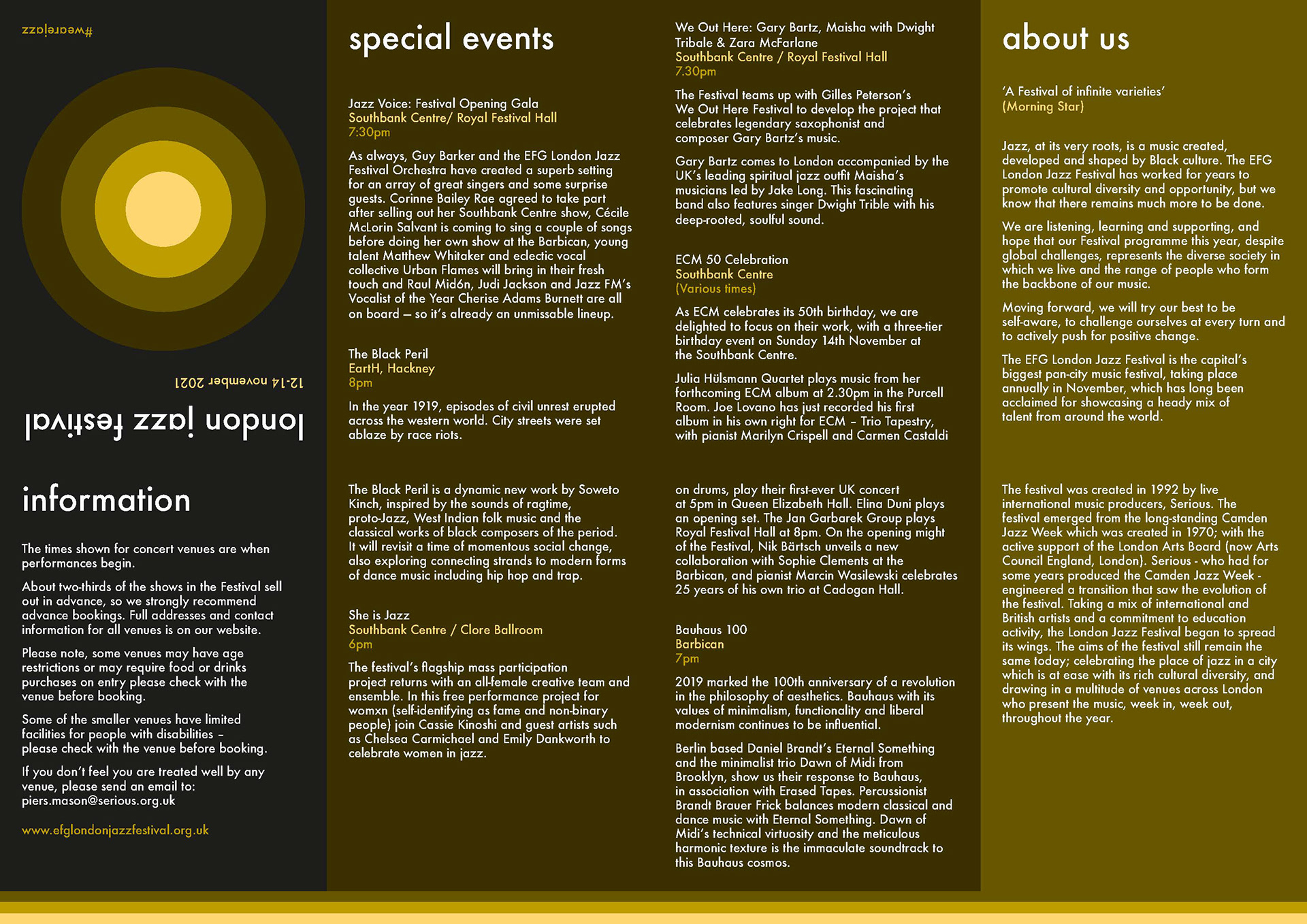 Inside of Jazz leaflet