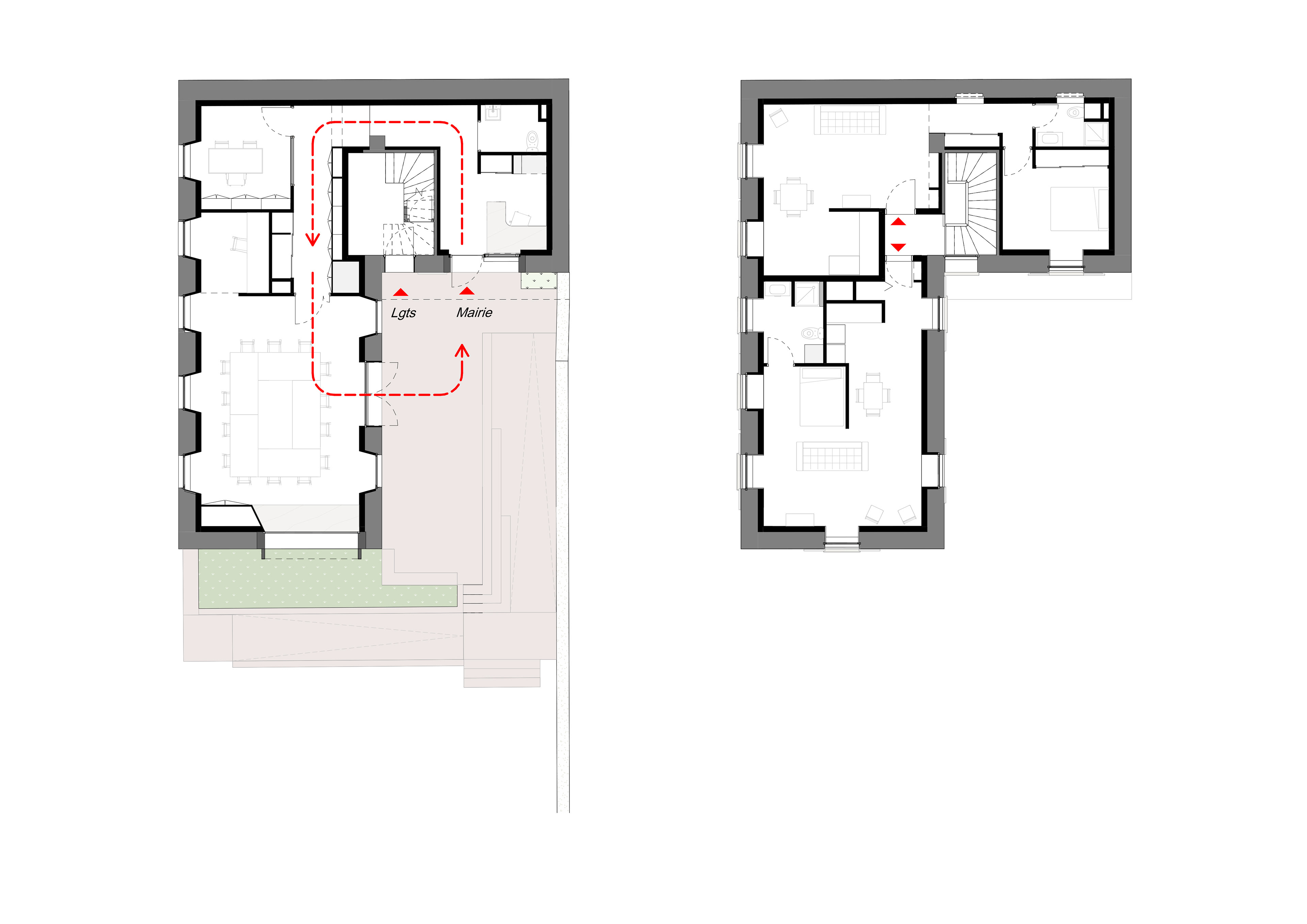 Plans des niveaux projettés