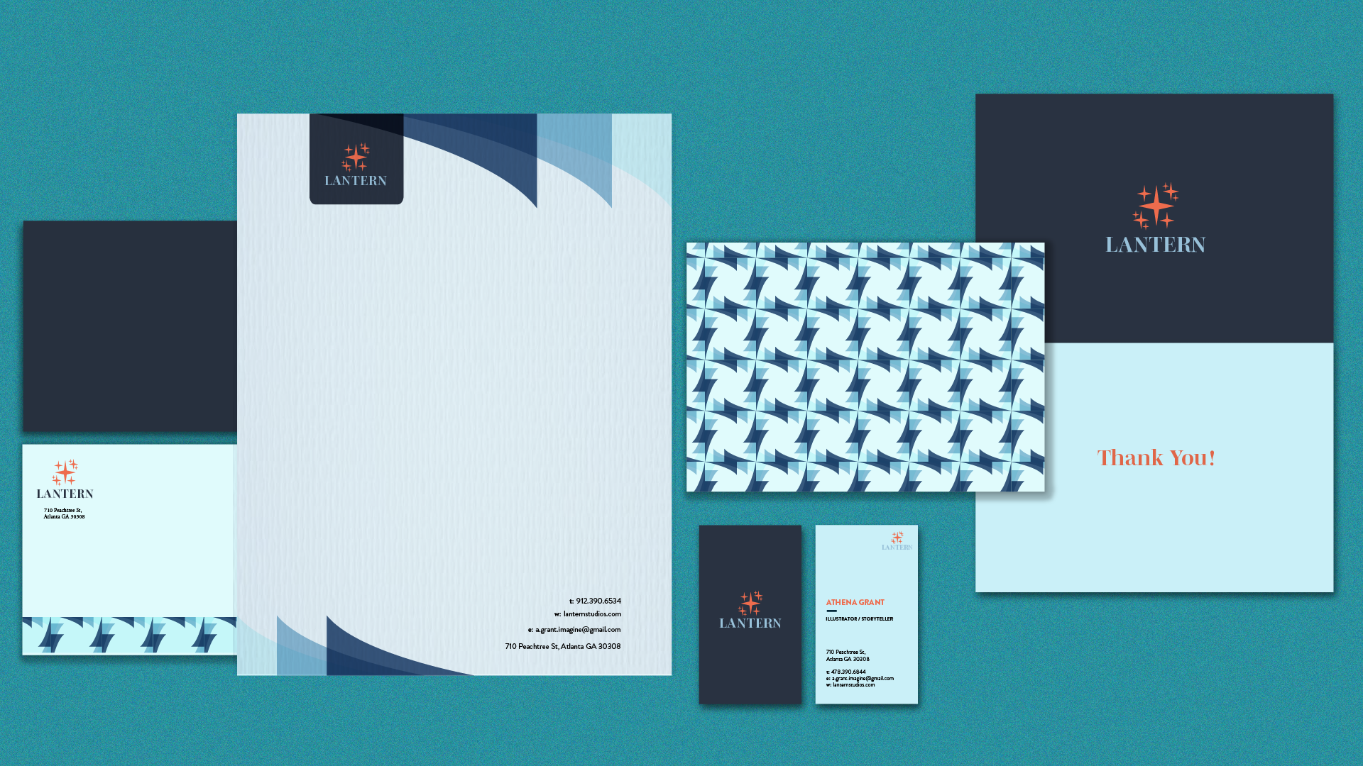 Collateral stationery for Lantern Studios