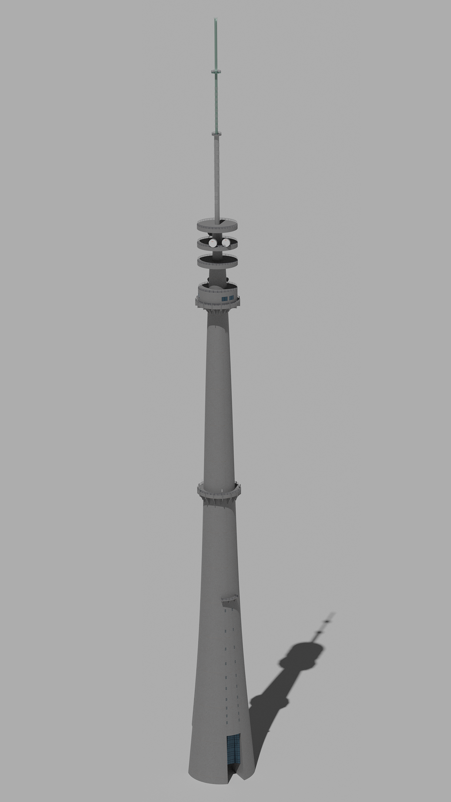 A render of the almost finished tower.