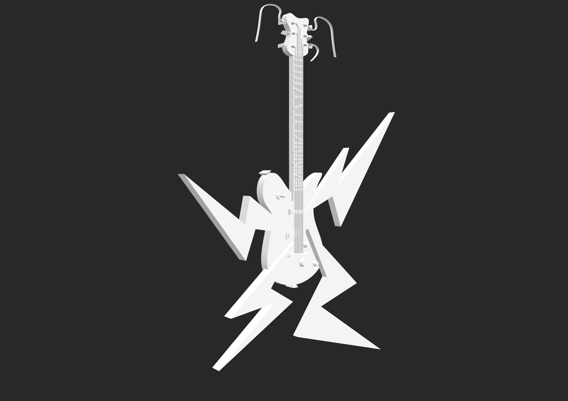 A modeled from scratch guitar, made for an action figure as an accesory. Modeled using Rhino