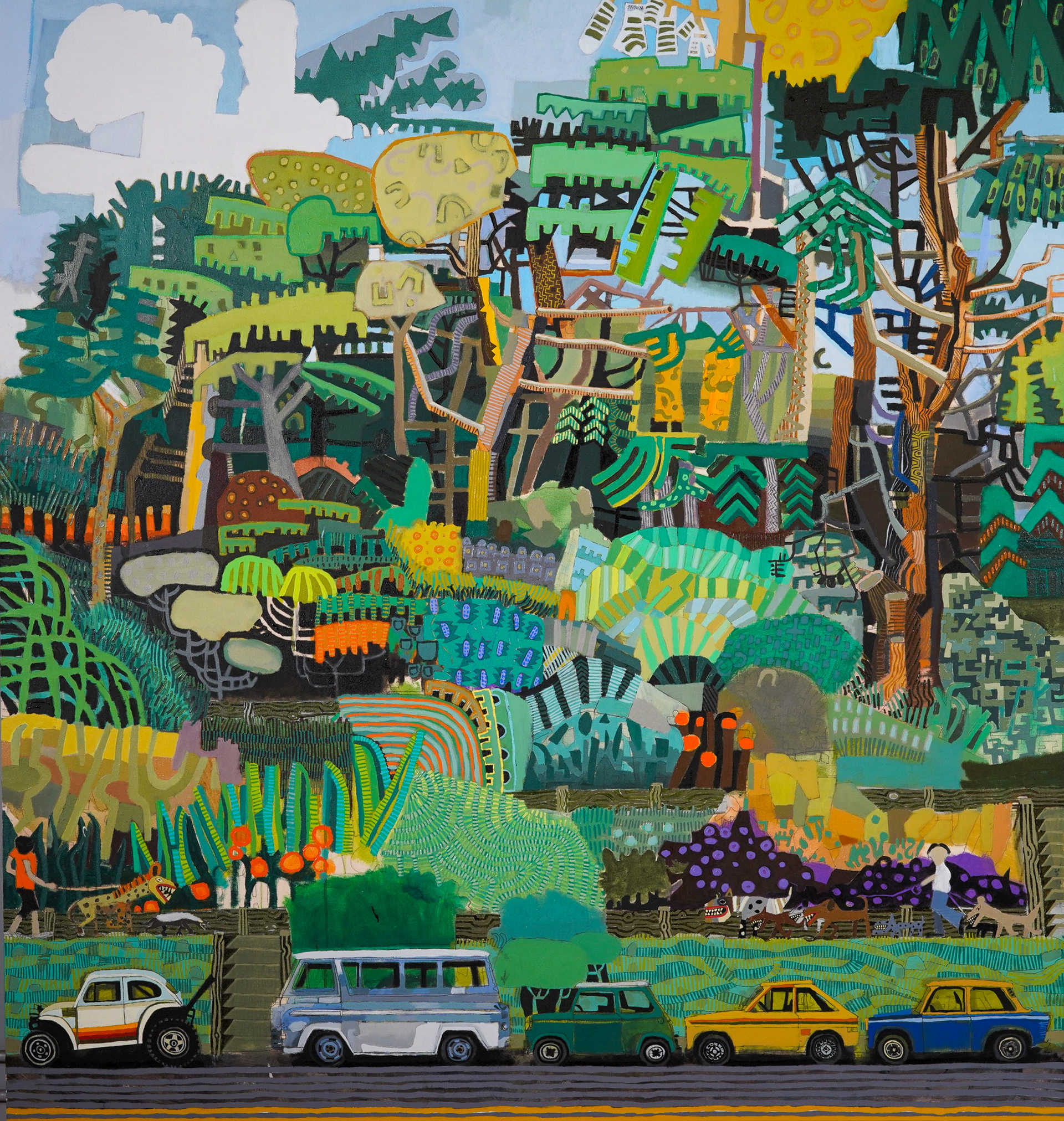 Buena Vista Dogfight. 66"x 72" Oil on Canvas.