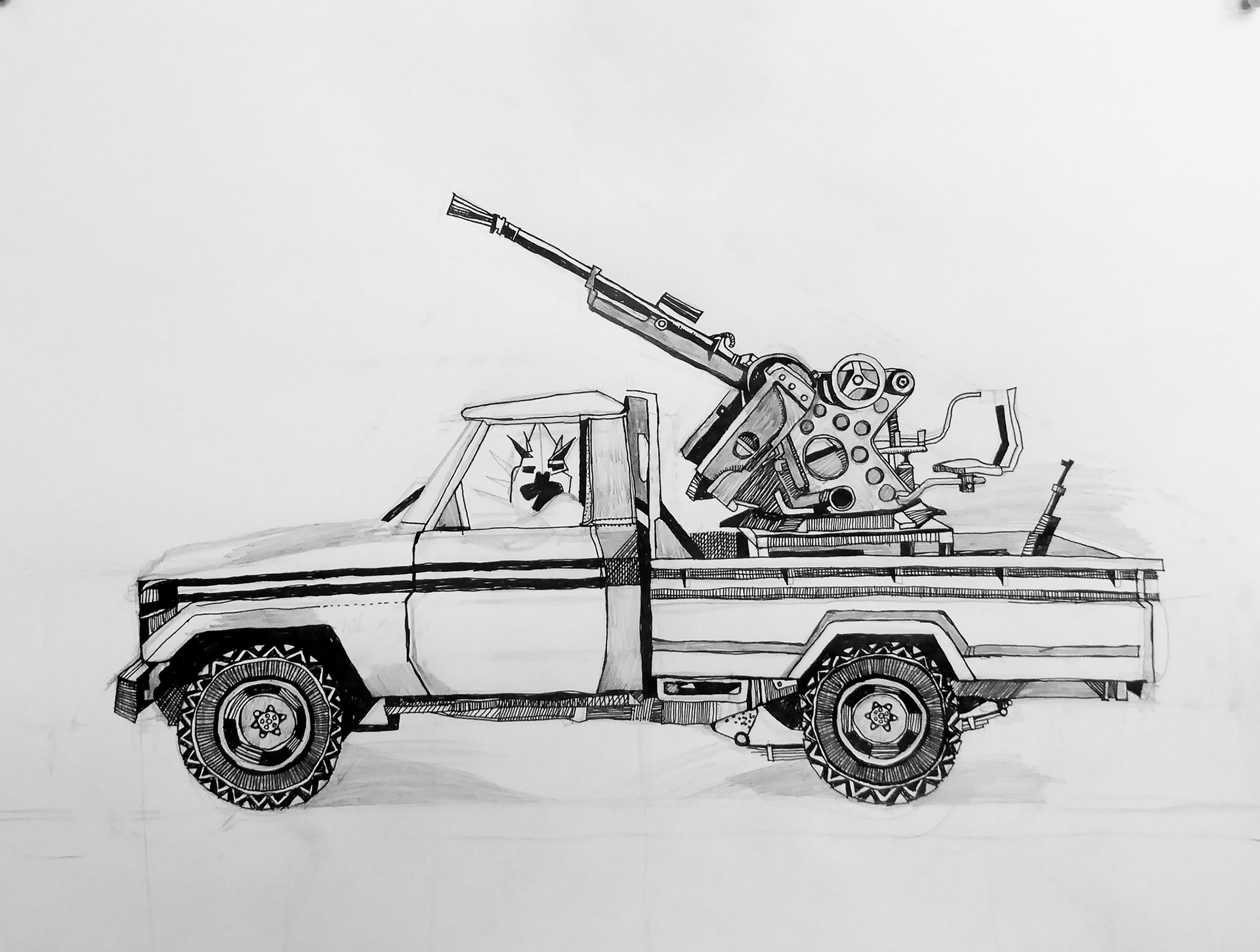 Technical Nazgul.  18"x 24"  Ink and Pencil.