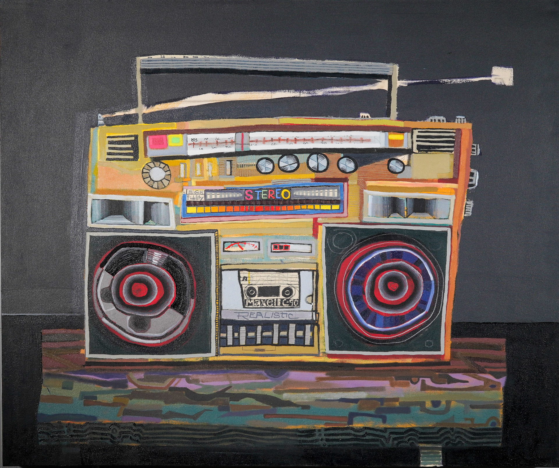 Ghetto Blaster. 45"x 52" Oil on Canvas.