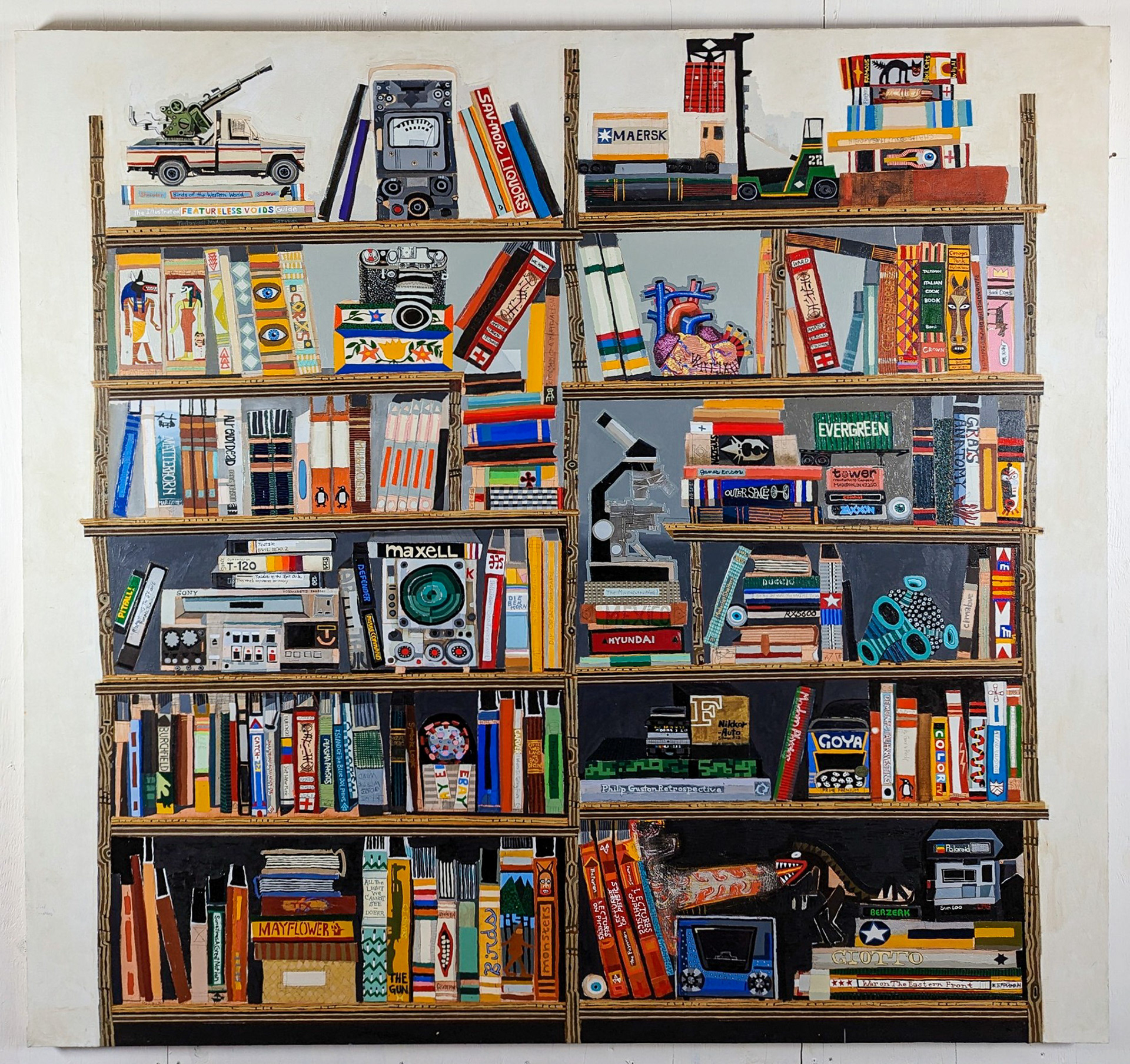 Big Bookshelf. 75"x 77". Oil on Canvas.