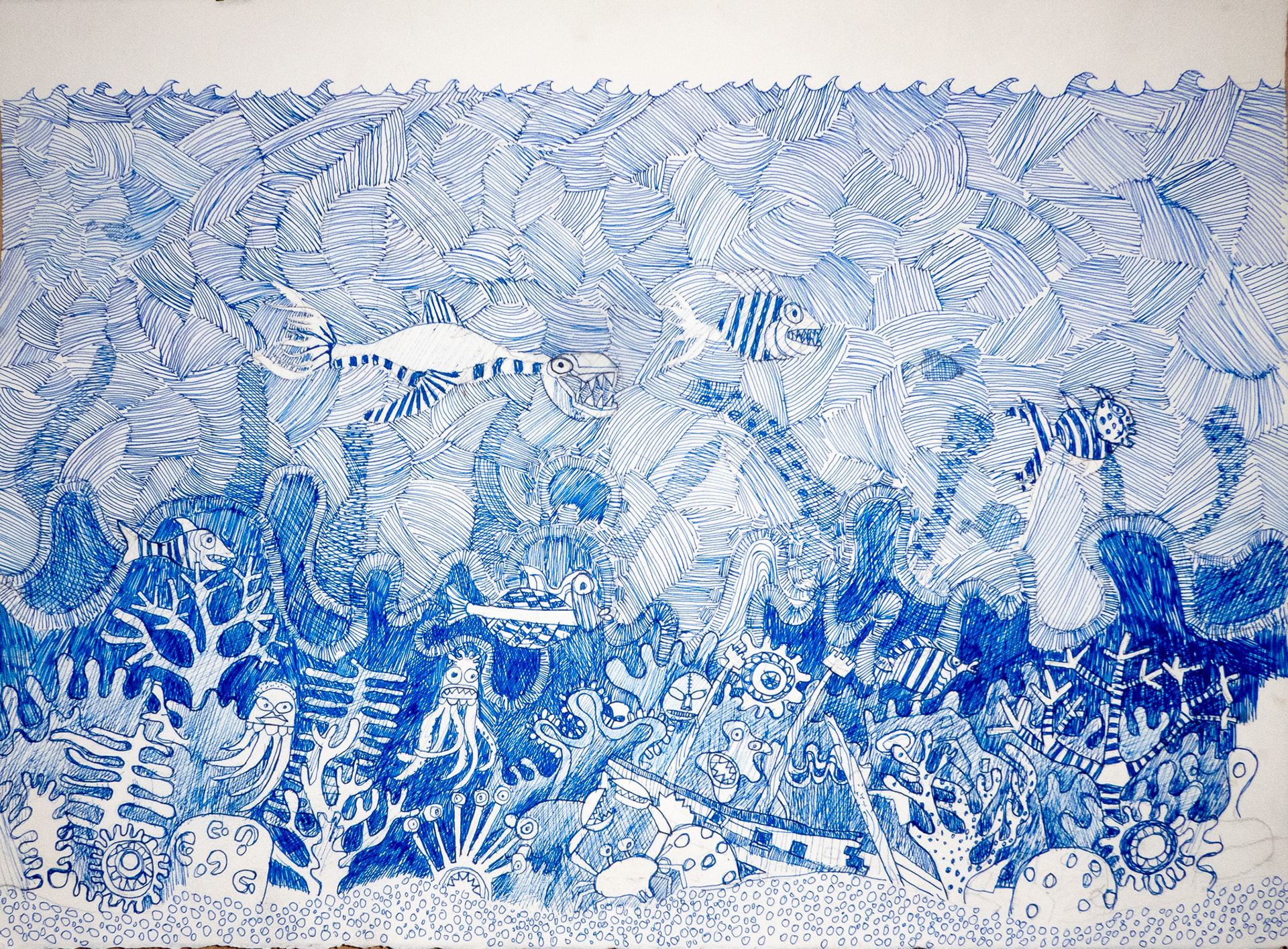 Fish.  22"x 30"  Ink and Pencil.