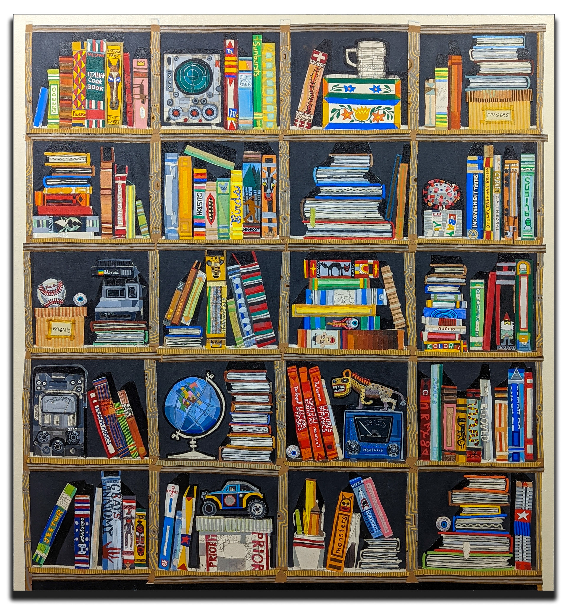 Bookcase #1. 54"x 60" Oil on Canvas.