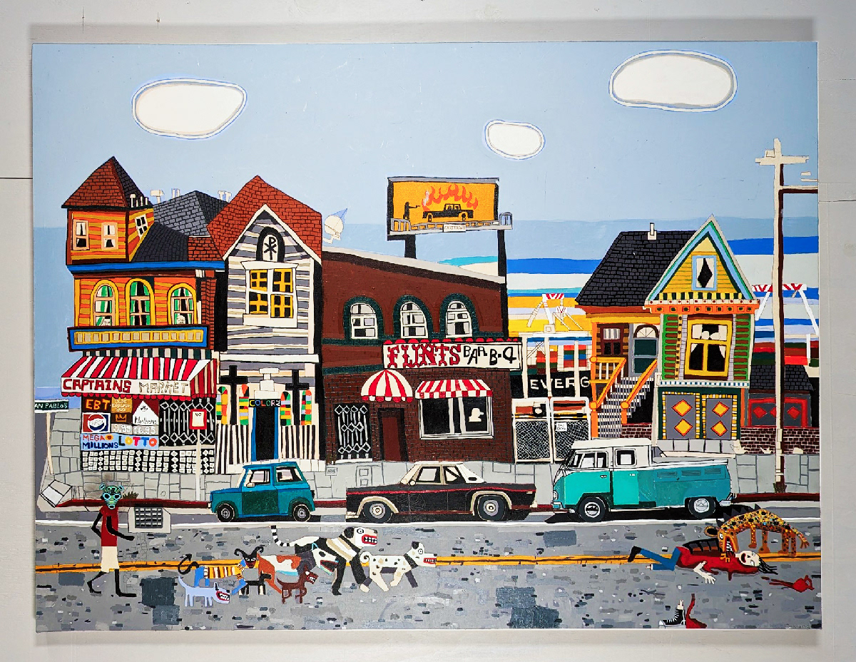 Streetwalkers. 54"x 70". Oil on Canvas.