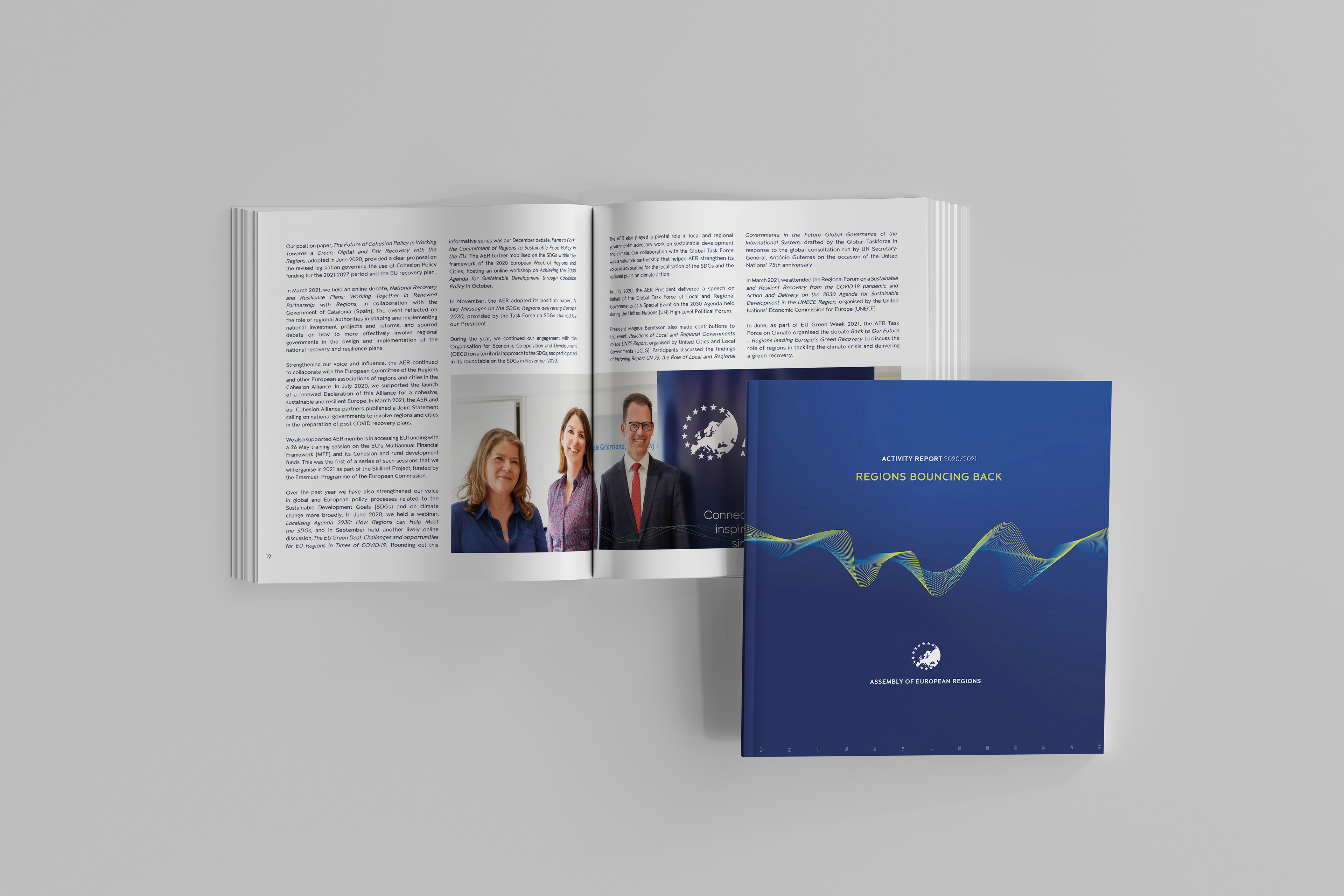 Mise en page et design de couverture Rapport d'activité AER