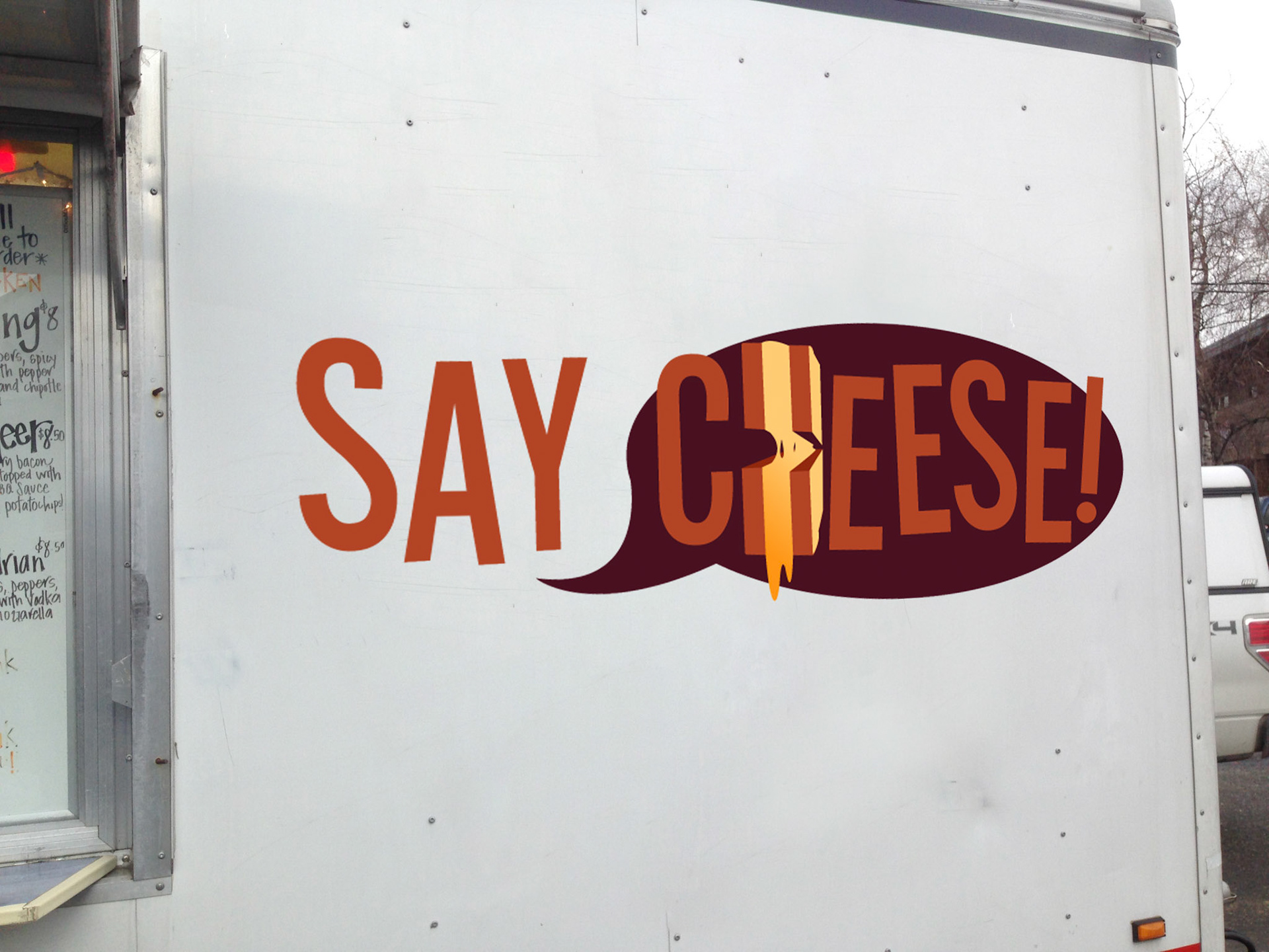 Mockup on the side of a food truck