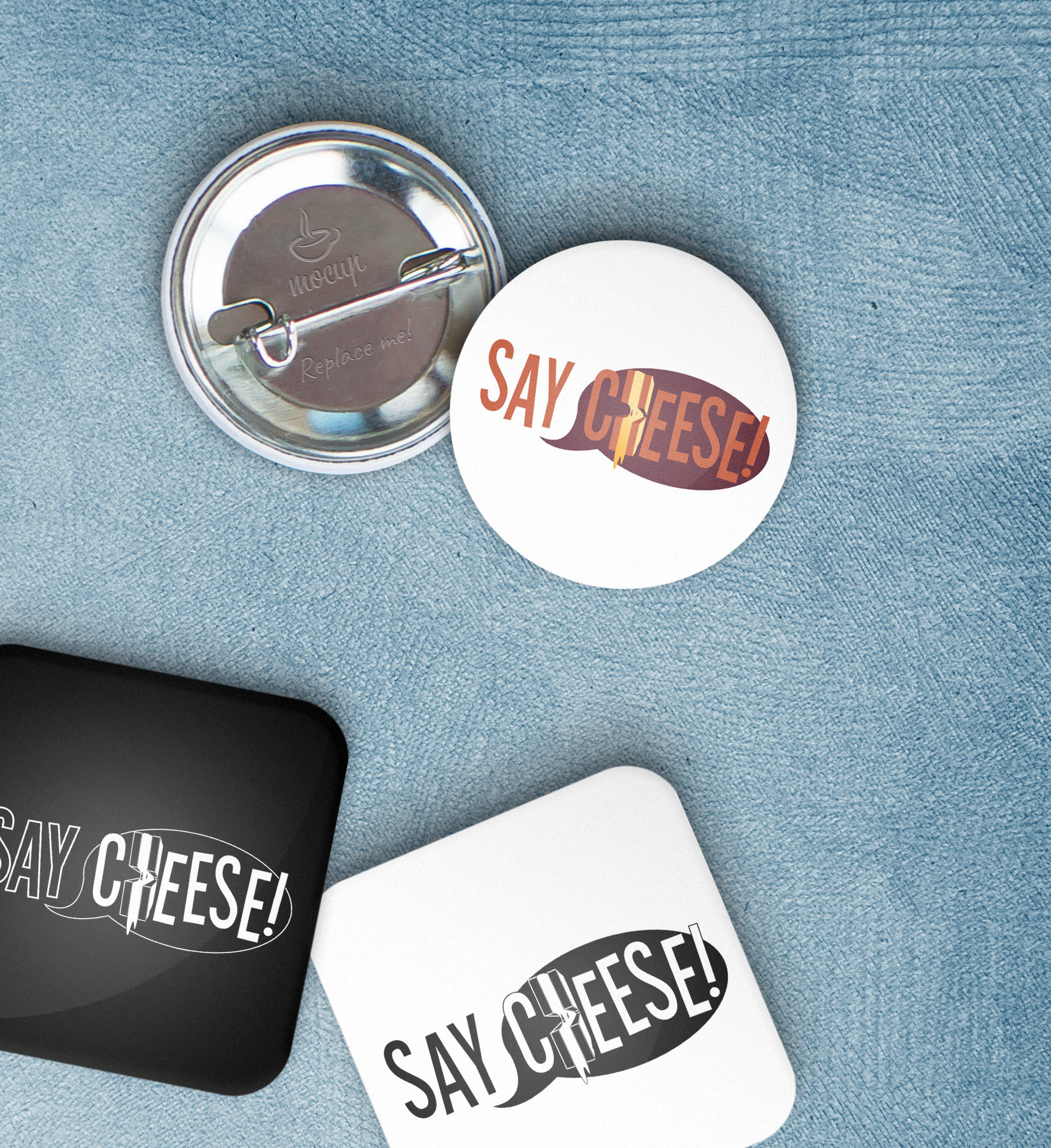 Mockup of a button pin