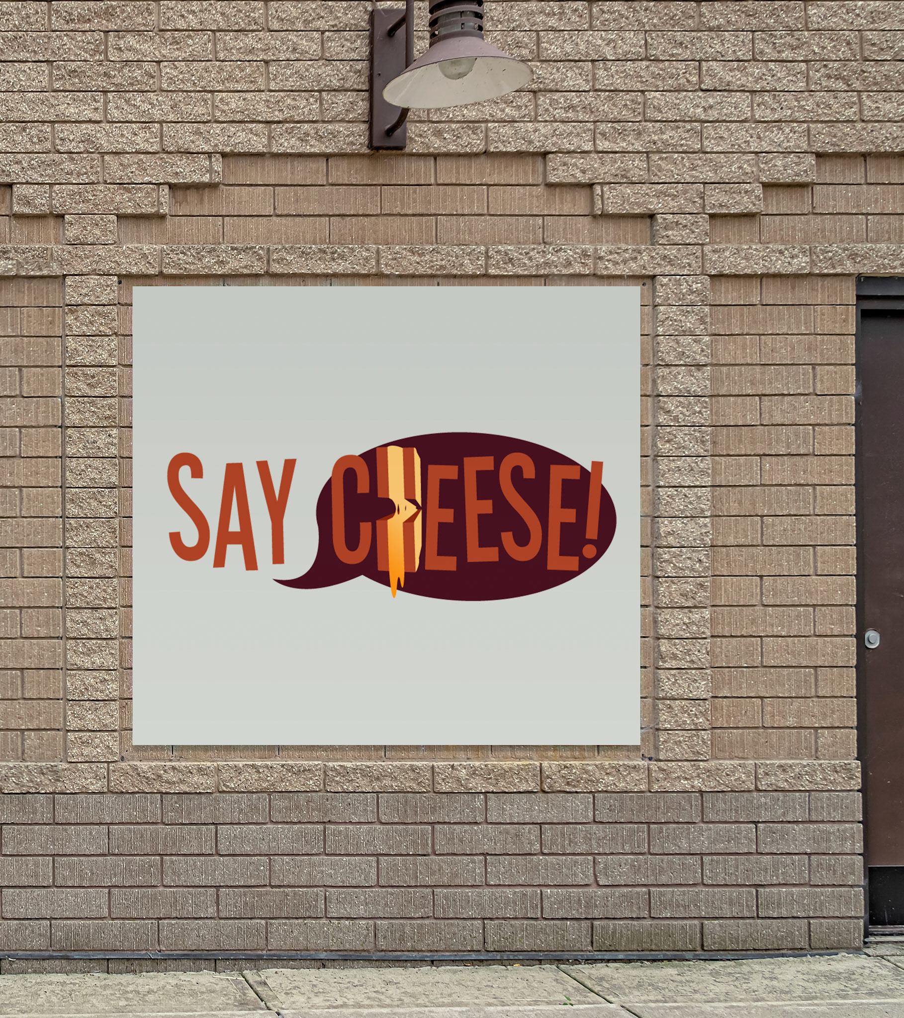 Mockup displayed on a building exterior