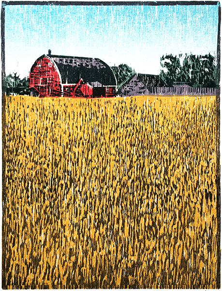 Fort Ellice Trail - Woodcut - 22 x 28.5 cm - $225