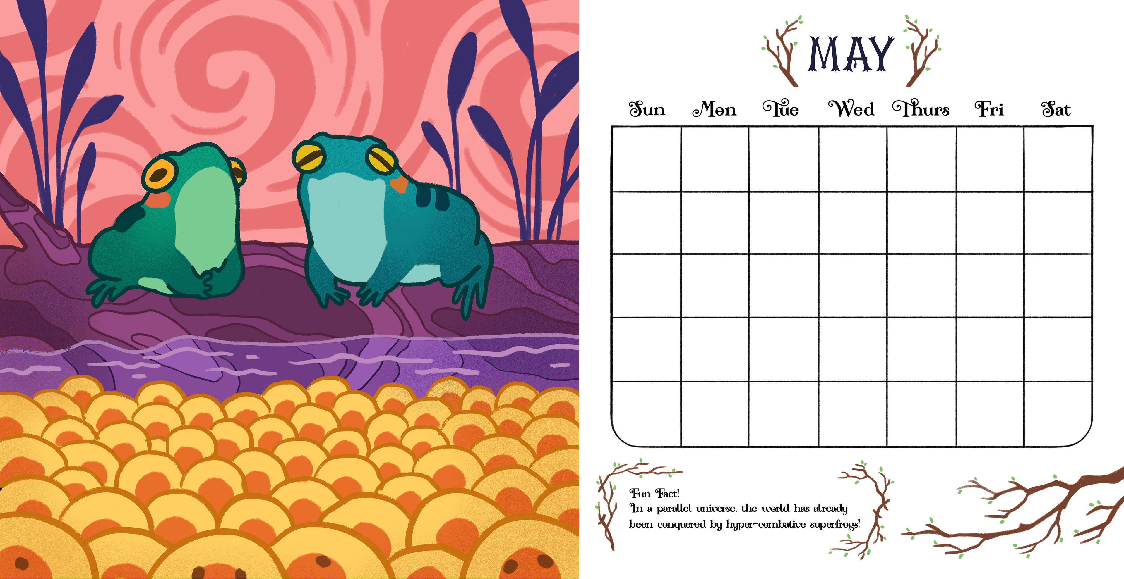 Ant Qiu Frog Calendar for Humans