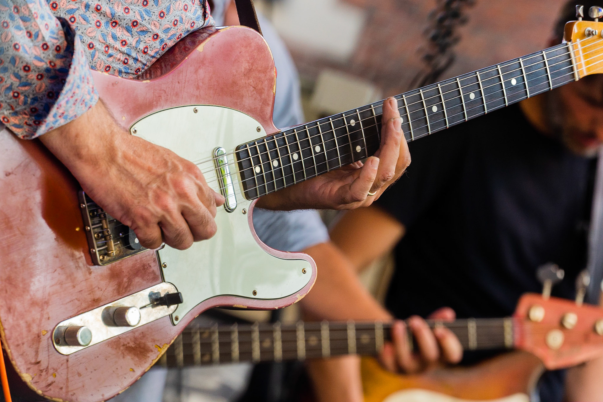 Electric guitar, Fender Telecaster, in the hands of Danish musician Aske Jacoby