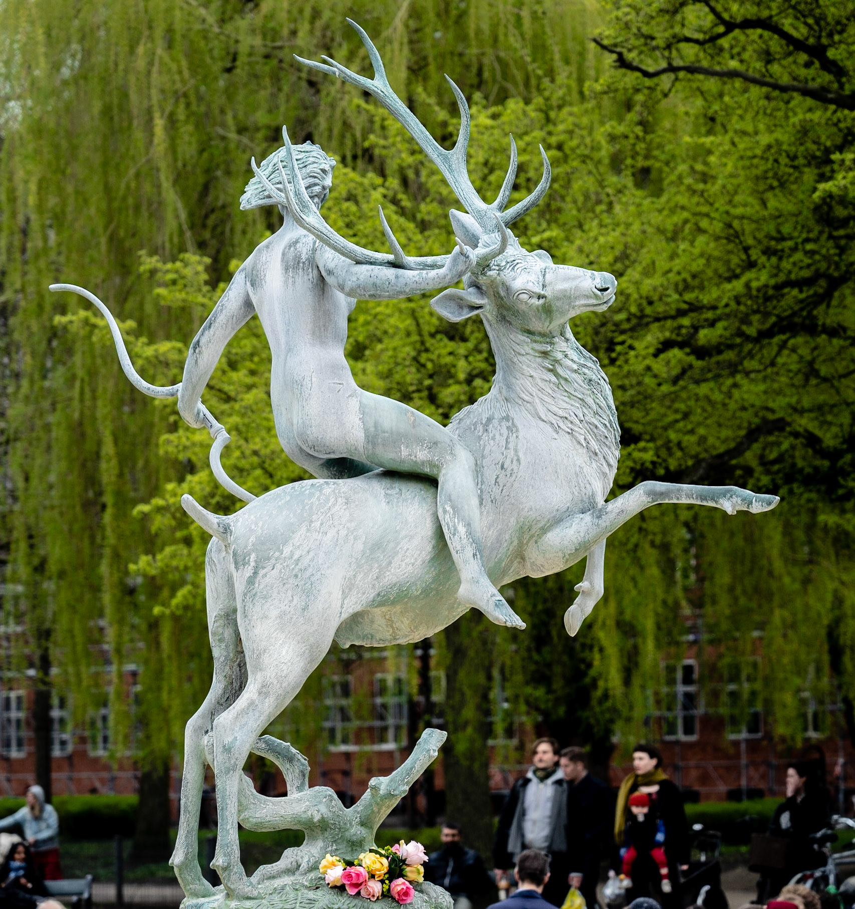 Artemis fountain, bronze, by Johannes Bjerg, 1936