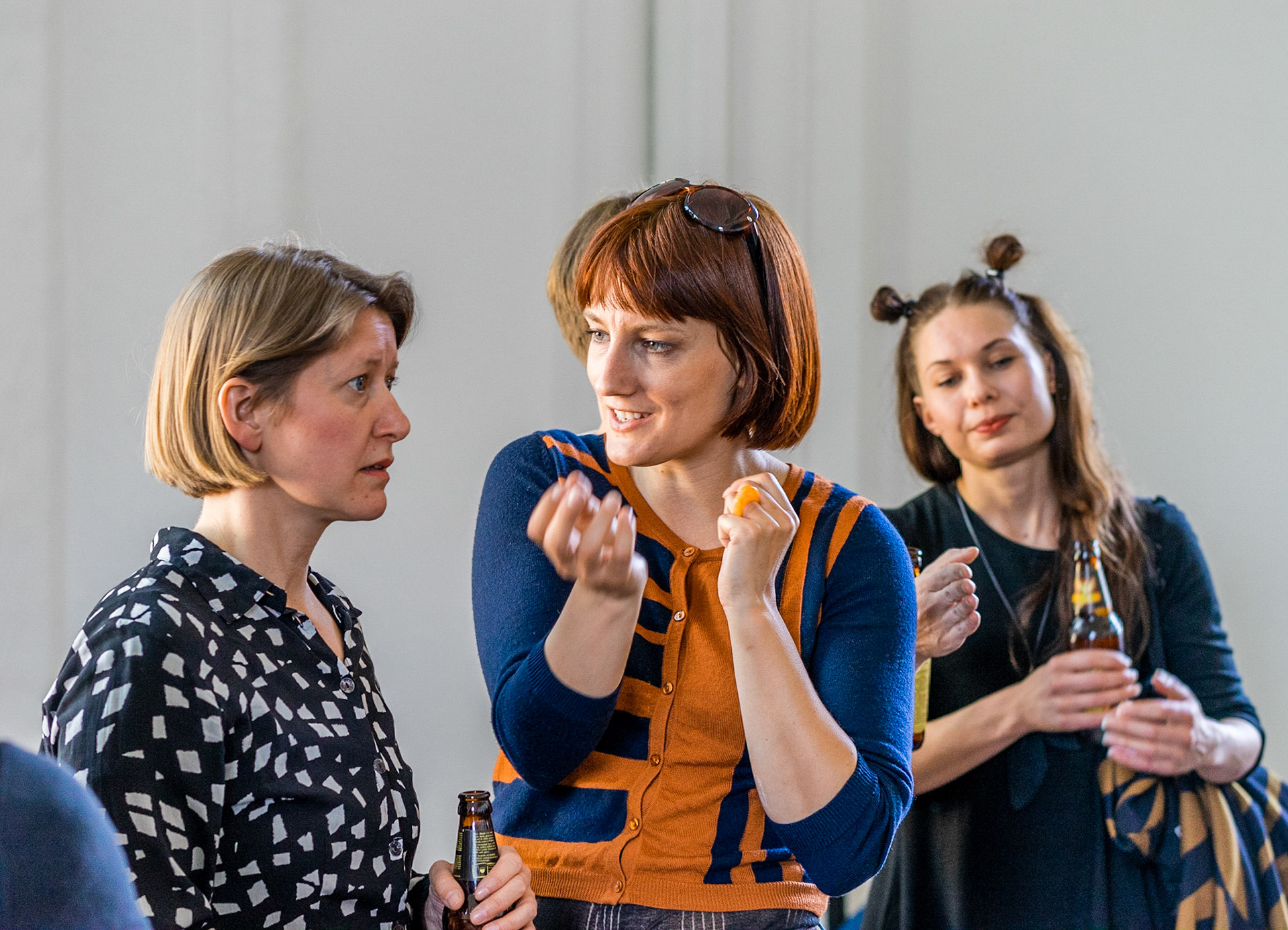 People in a good mood at the opening of Hybrid Matters, May 2016 in Nikolaj Kunsthal, Copenhagen