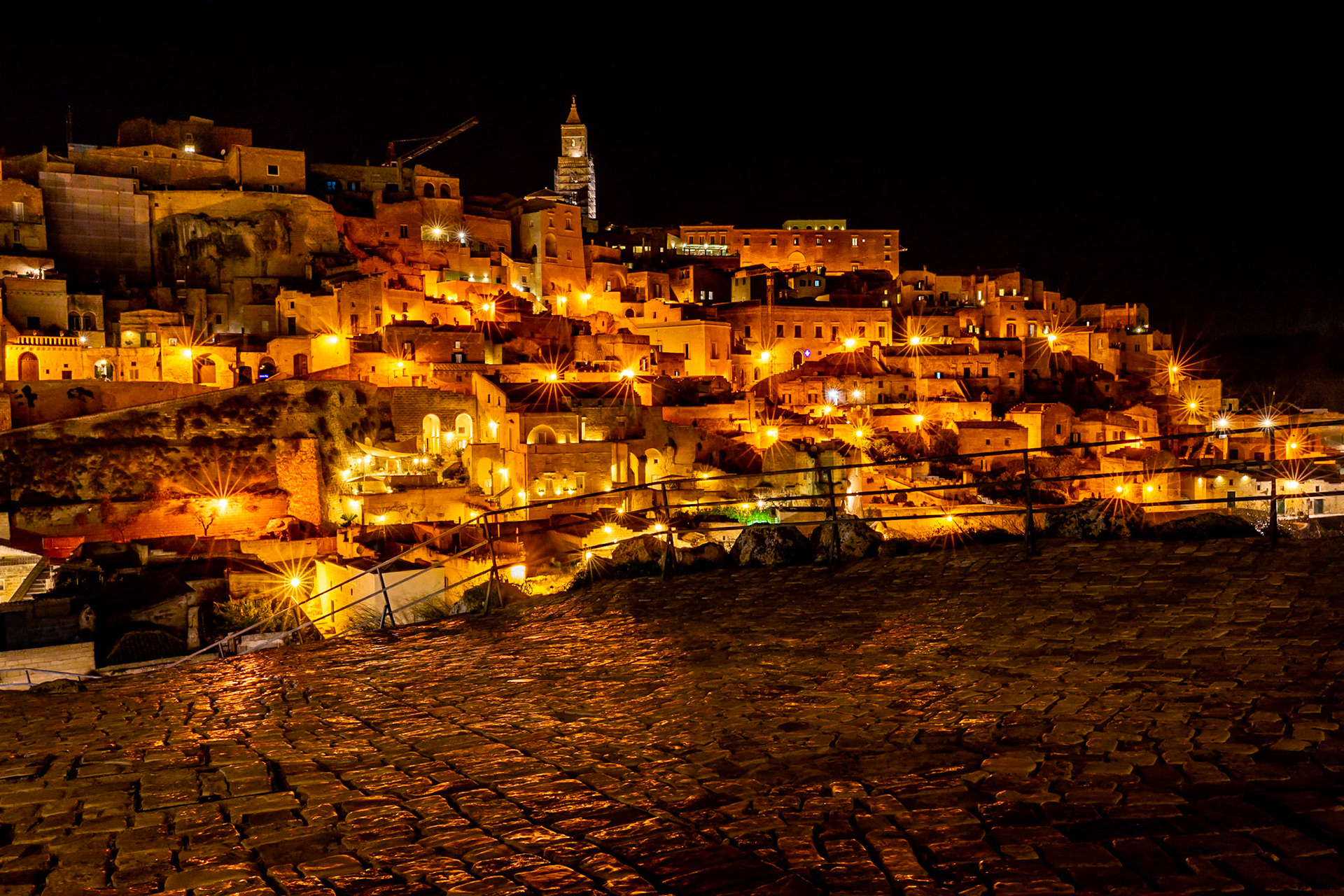 Night view of Matera, Basicilata, Southern Italy