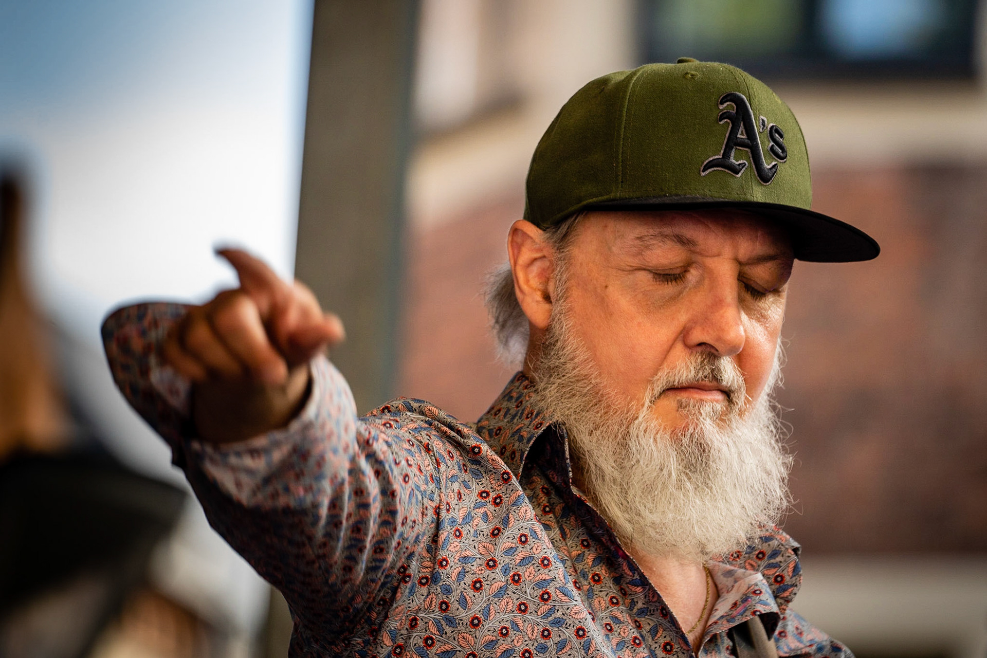 Danish musician Aske Jacoby during Copenhagen Jazz Festival on Balders Plads (Balder's Square), Copenhagen